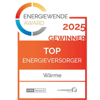 Energiewende Award 2025 – Siegel für Gewinner in der Kategorie „Top Energieversorger Wärme“