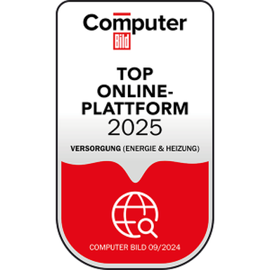 Auszeichnung Computer Bild „Top Online-Plattform 2025“ in der Kategorie Versorgung (Energie & Heizung)