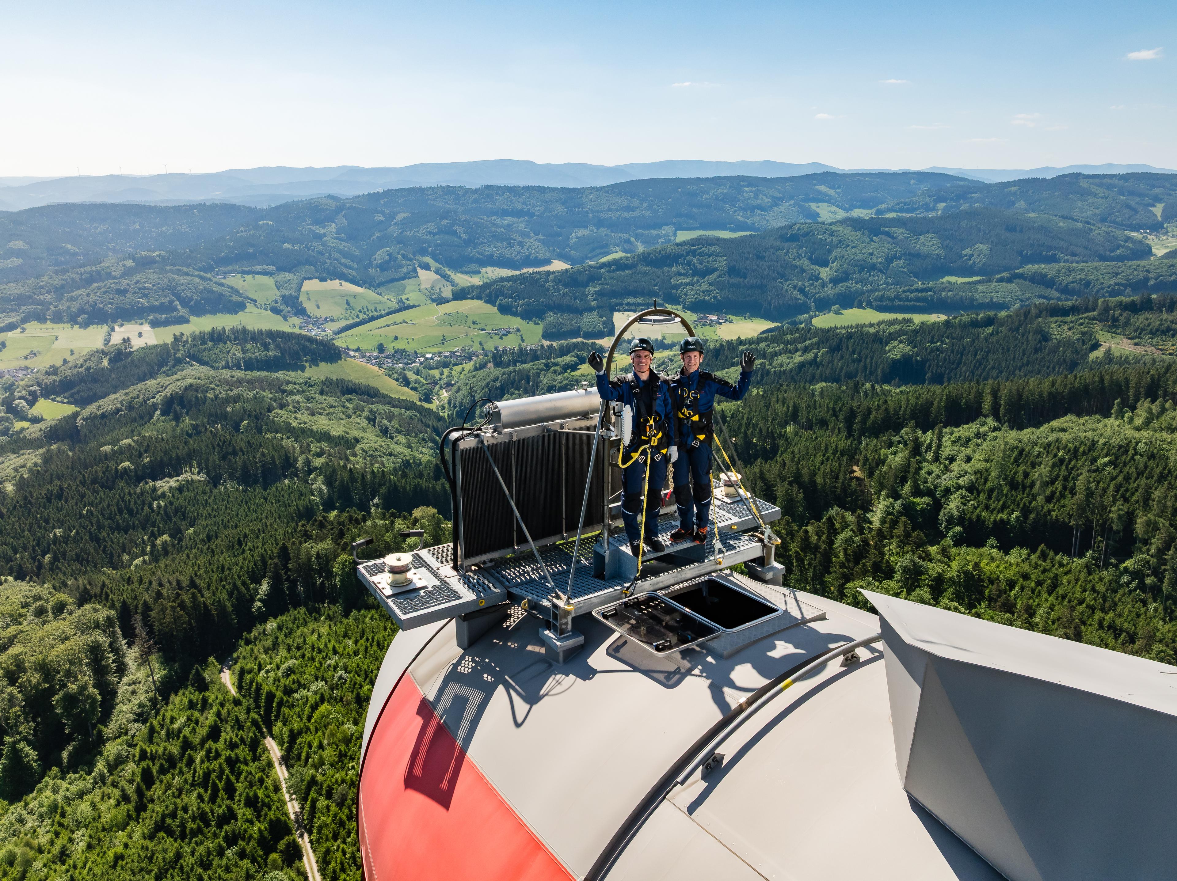 GF auf einem Windrad