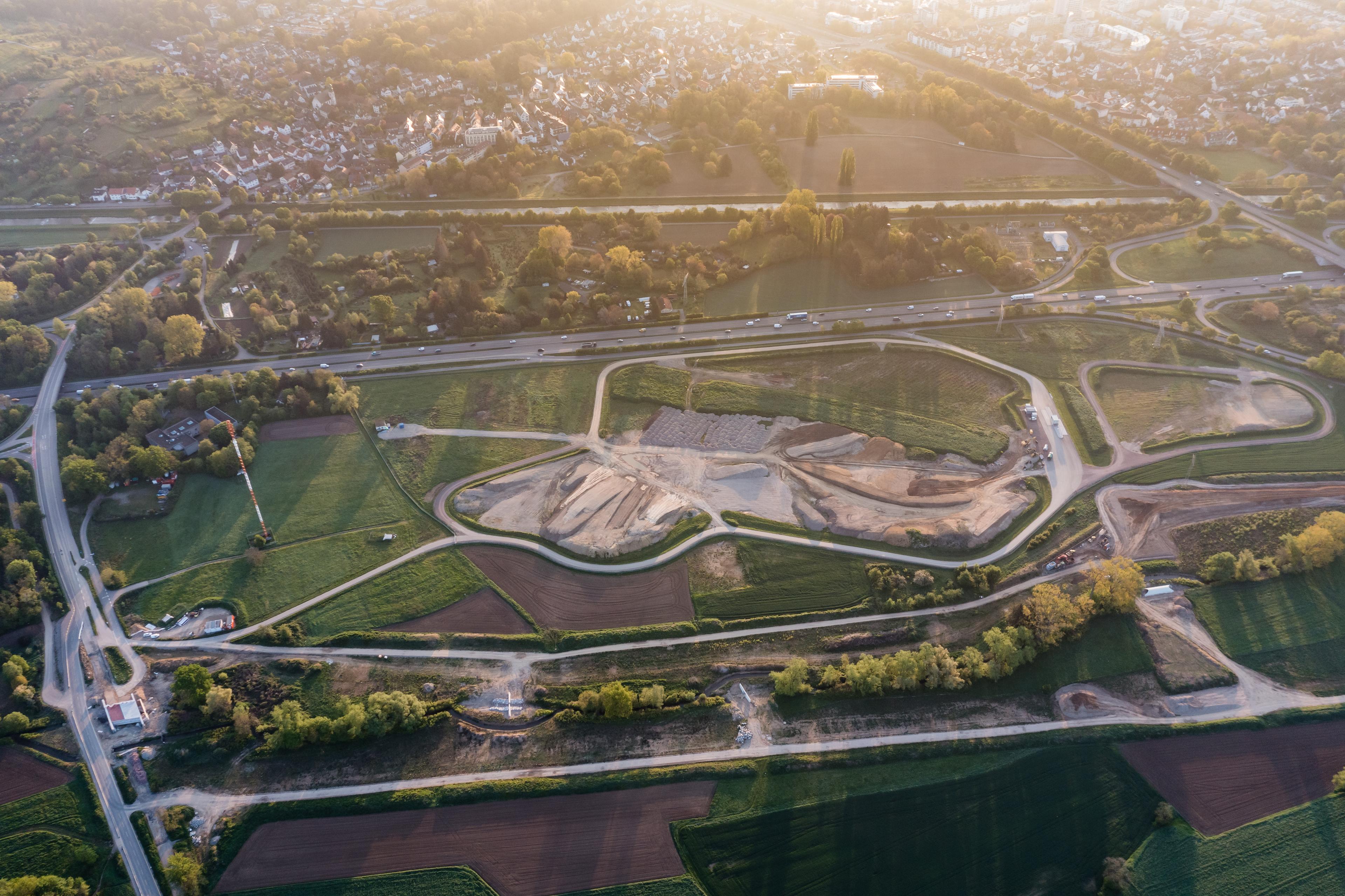 Baustelle Stadtteil Dietenbach von oben