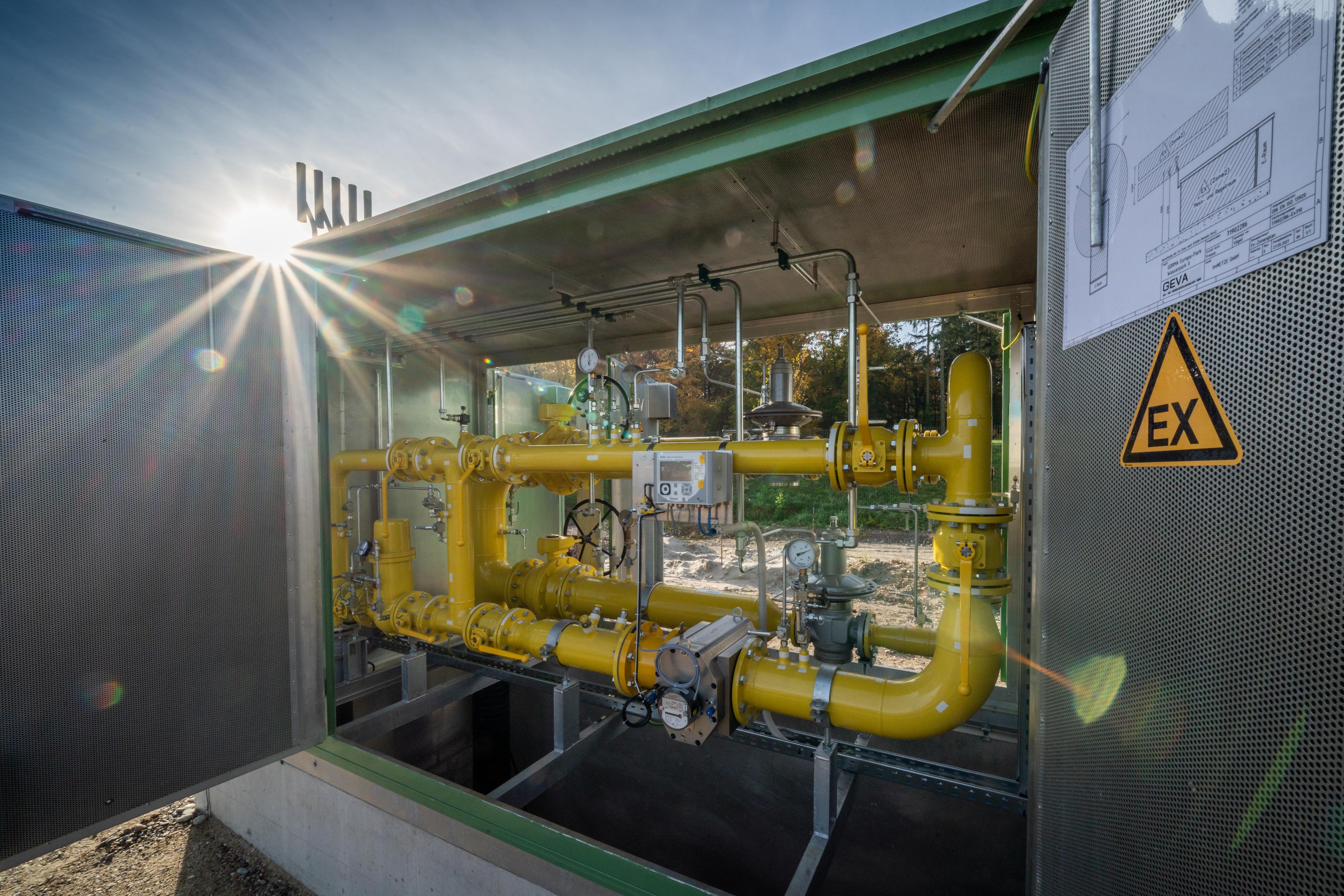 Gasdruckregelanlage bei Sonne
