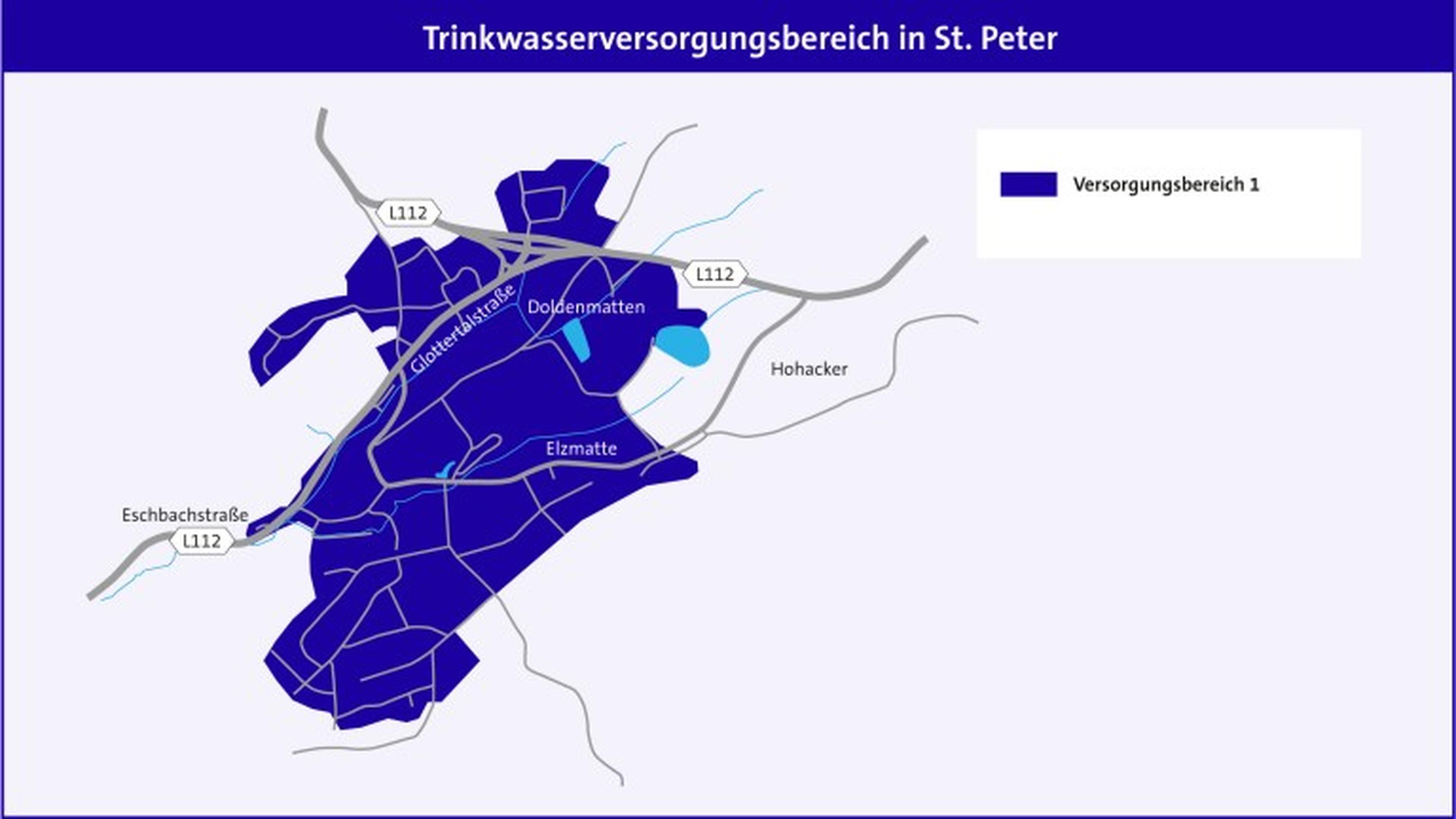 Der Trinkwasserversorgungsbereich in St. Peter