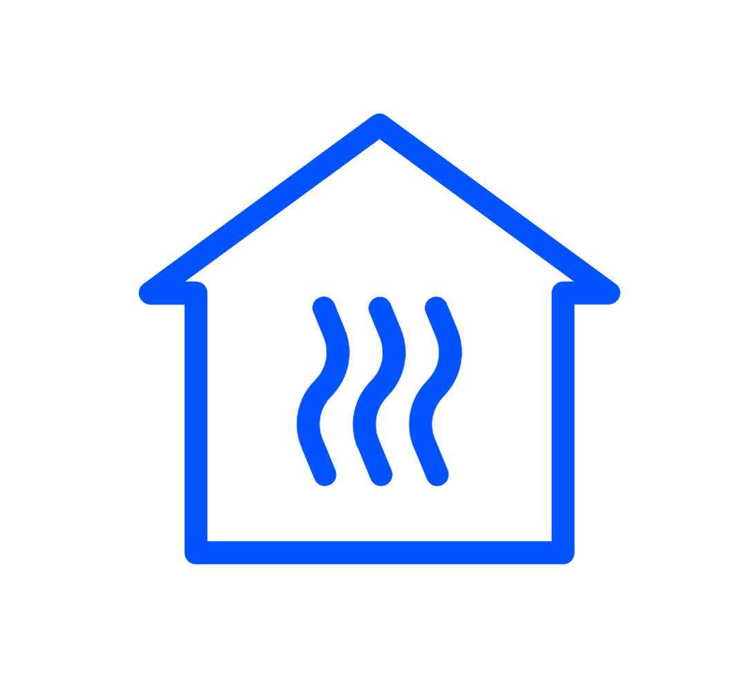 Ein blaues Icon, das eine Heizungsanlage darstellen soll