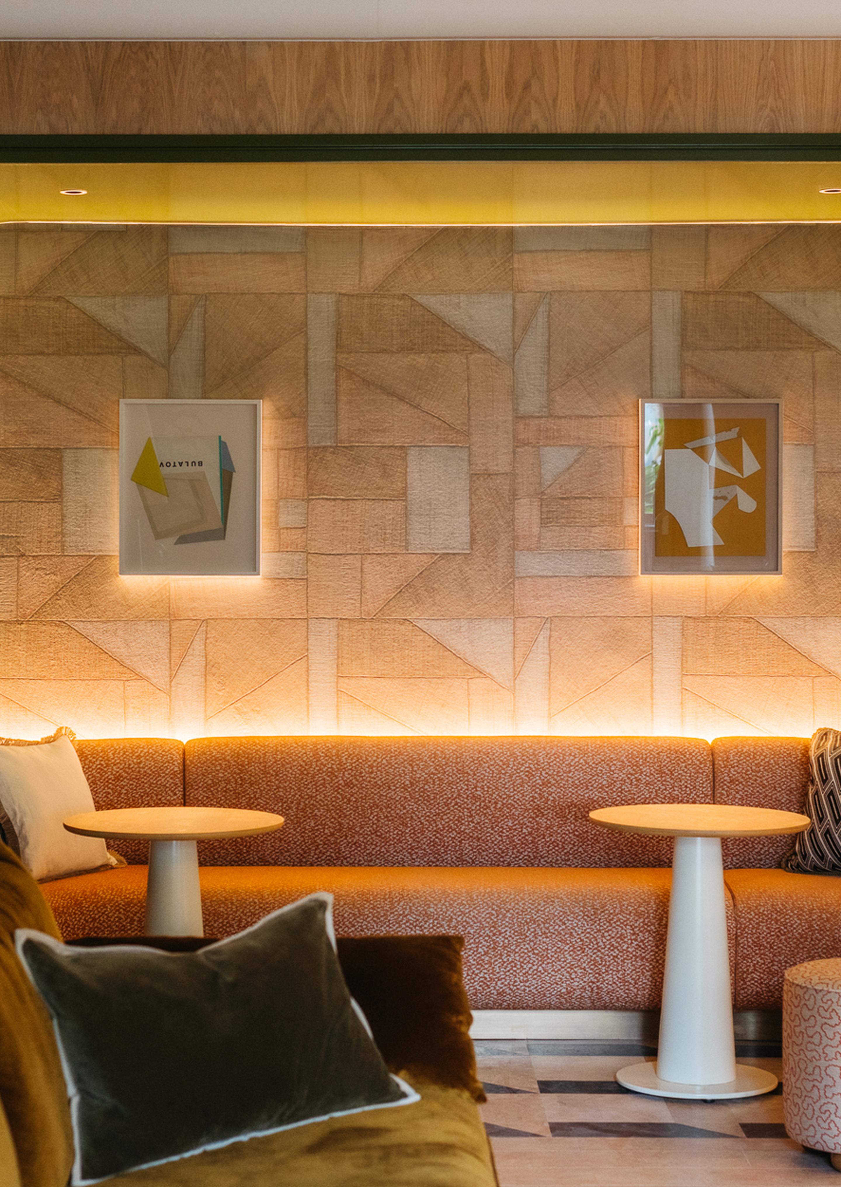Image of stylish lounge seating area at The Eades luxury apartments to rent. [G]
