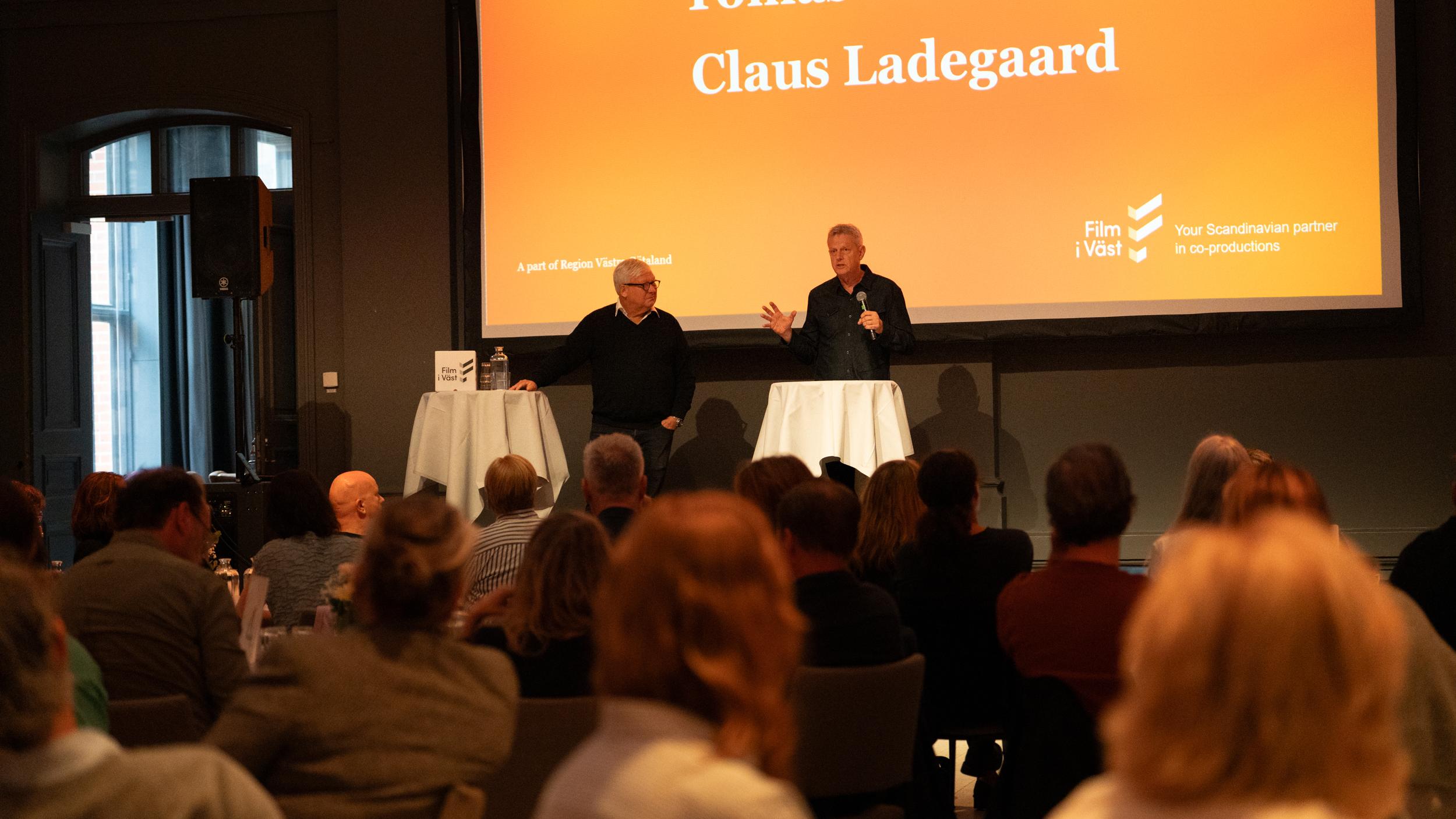 Tomas Eskilsson (Film i Väst Analysis) tillsammans med Claus Ladegaard (f d vd på Danska filminstitutet, numera rådgivare och konsult)