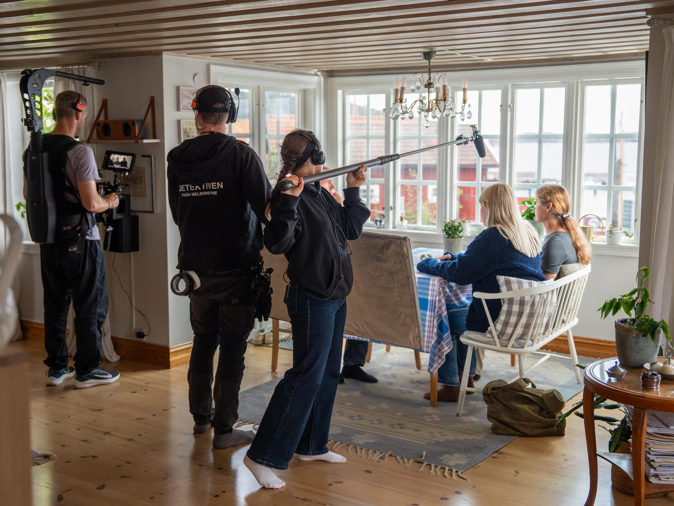 Foto från inspelningen av Fjällbacka:Skulden. Foto: Joel Lager, Film i Väst