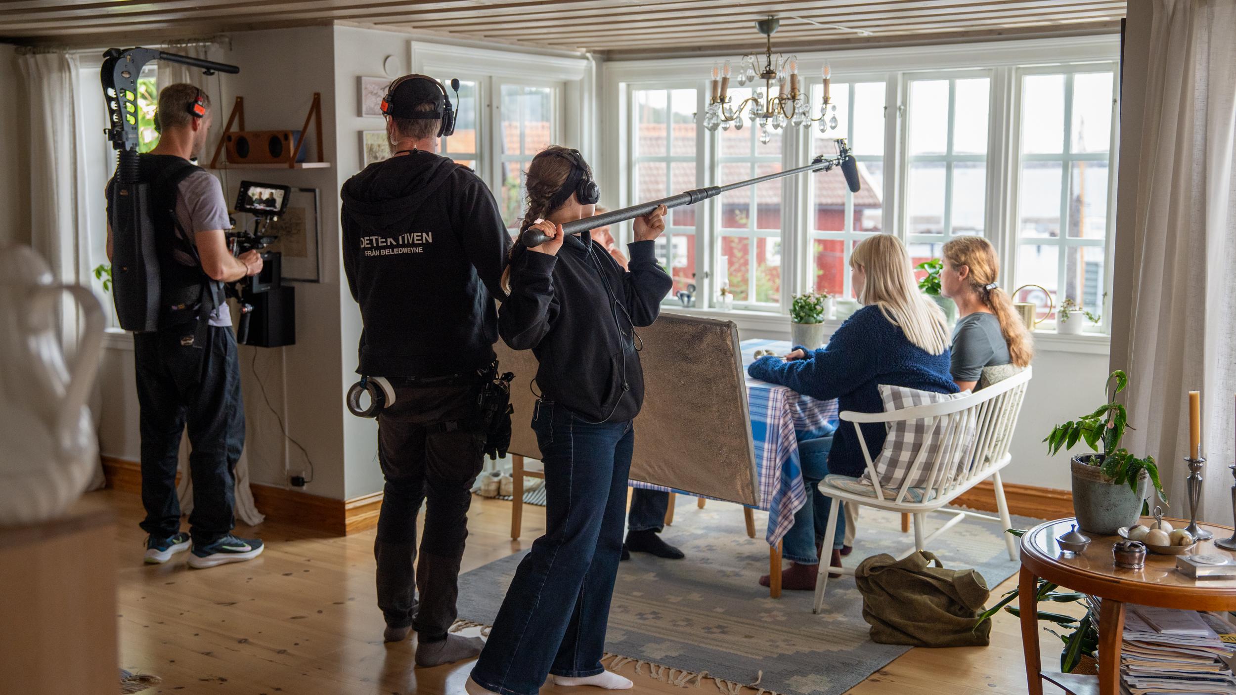 Foto från inspelningen av Fjällbacka:Skulden. Foto: Joel Lager, Film i Väst