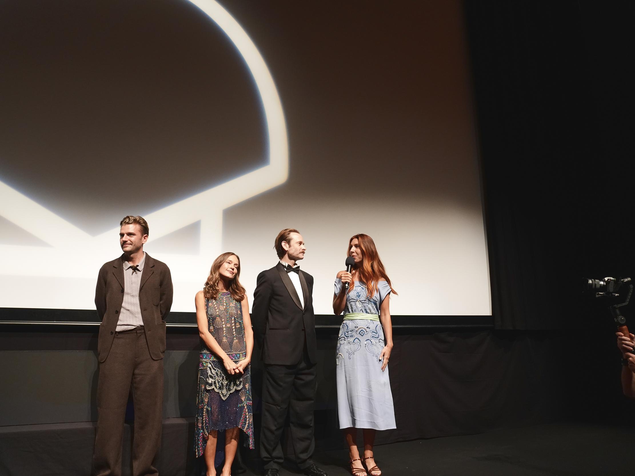 World premiere fo Marlene Emelie Lyngstads "Cute" at the San Sebastián International Film Festival 2026. Photo: San Sebastian International Film Festival: Gari Garaialde, Nora Jauregui, and Ulises Gutierrez.