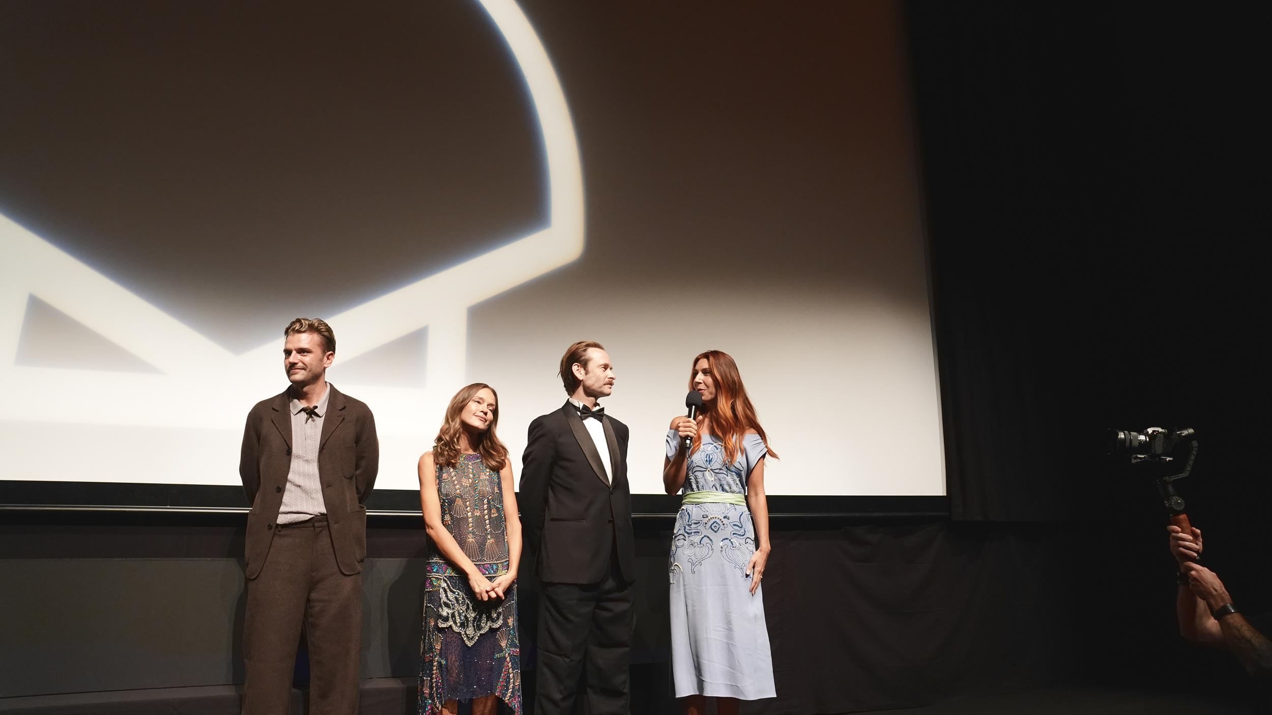 World premiere fo Marlene Emelie Lyngstads "Cute" at the San Sebastián International Film Festival 2026. Photo: San Sebastian International Film Festival: Gari Garaialde, Nora Jauregui, and Ulises Gutierrez.