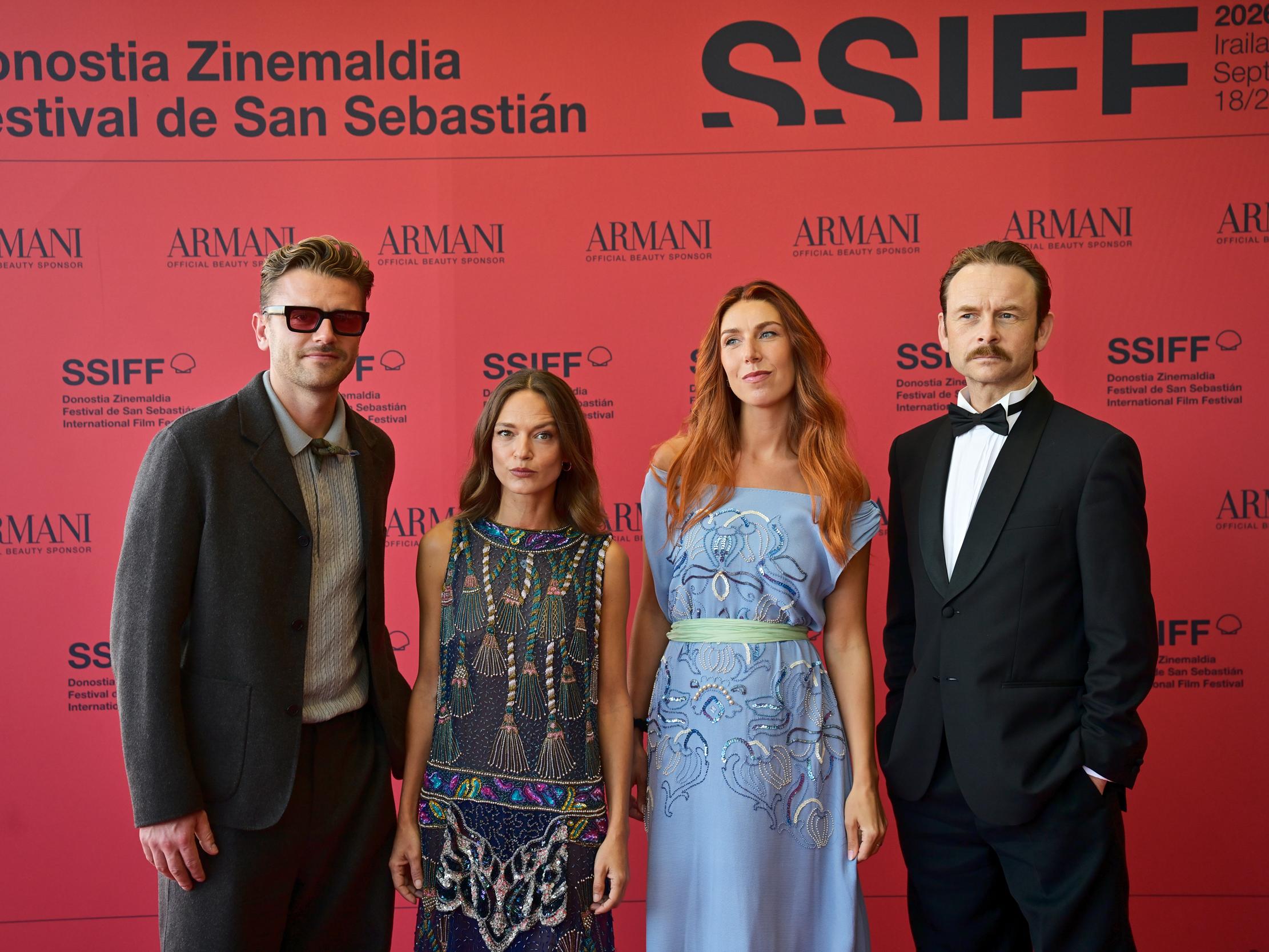 World premiere fo Marlene Emelie Lyngstads "Cute" at the San Sebastián International Film Festival 2026. Photo: San Sebastian International Film Festival: Gari Garaialde, Nora Jauregui, and Ulises Gutierrez.