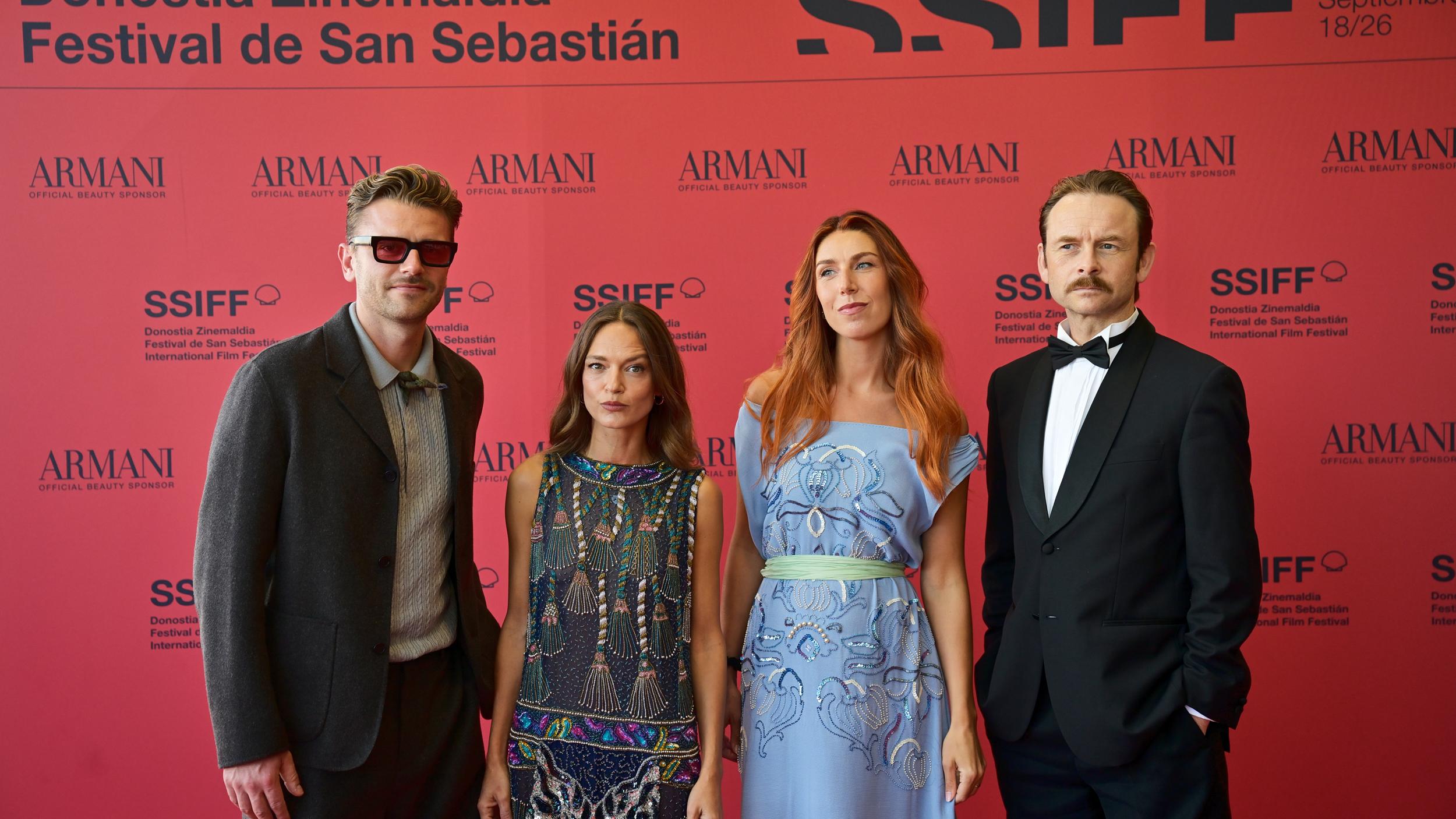 World premiere fo Marlene Emelie Lyngstads "Cute" at the San Sebastián International Film Festival 2026. Photo: San Sebastian International Film Festival: Gari Garaialde, Nora Jauregui, and Ulises Gutierrez.