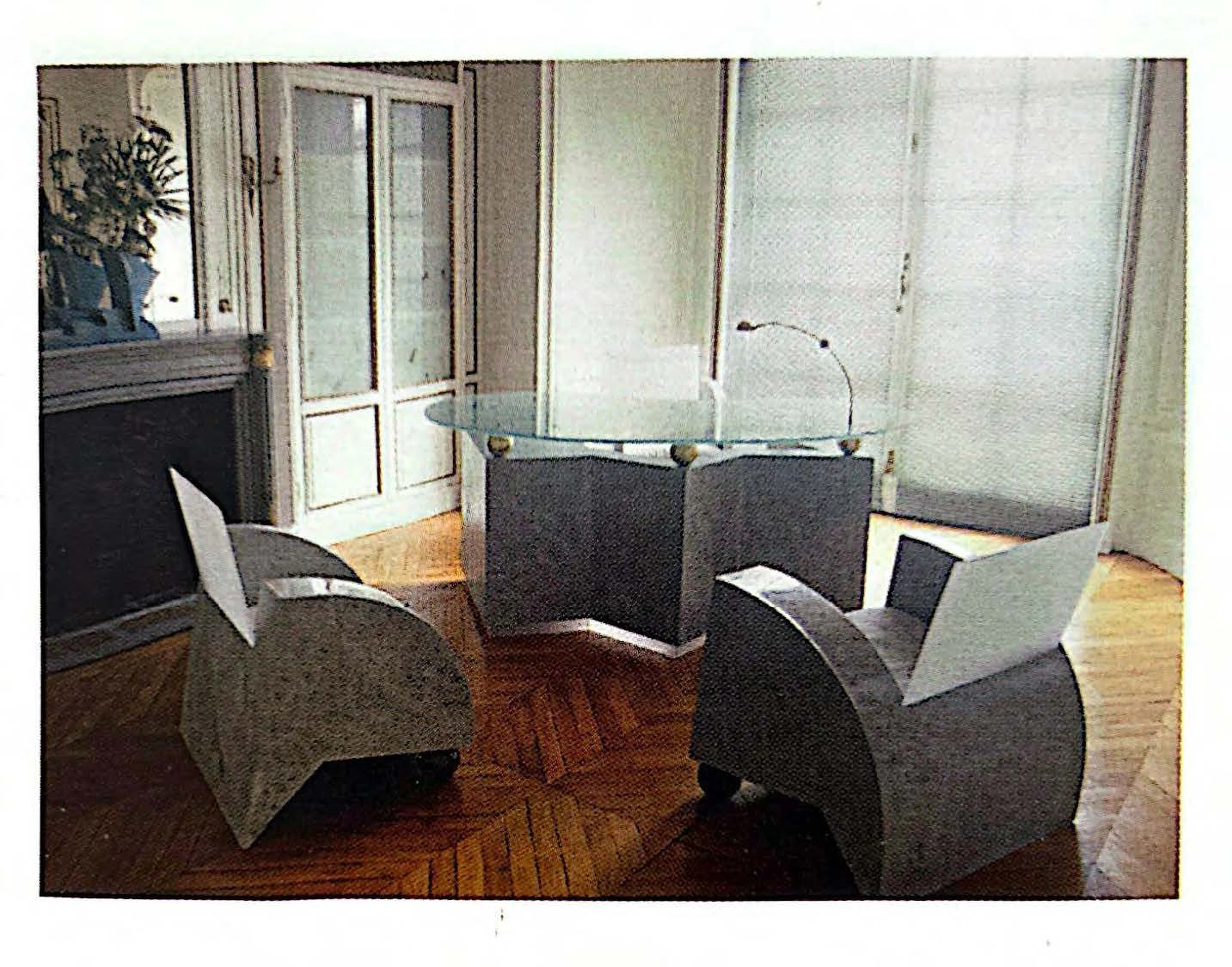 Desk and Its Armchairs