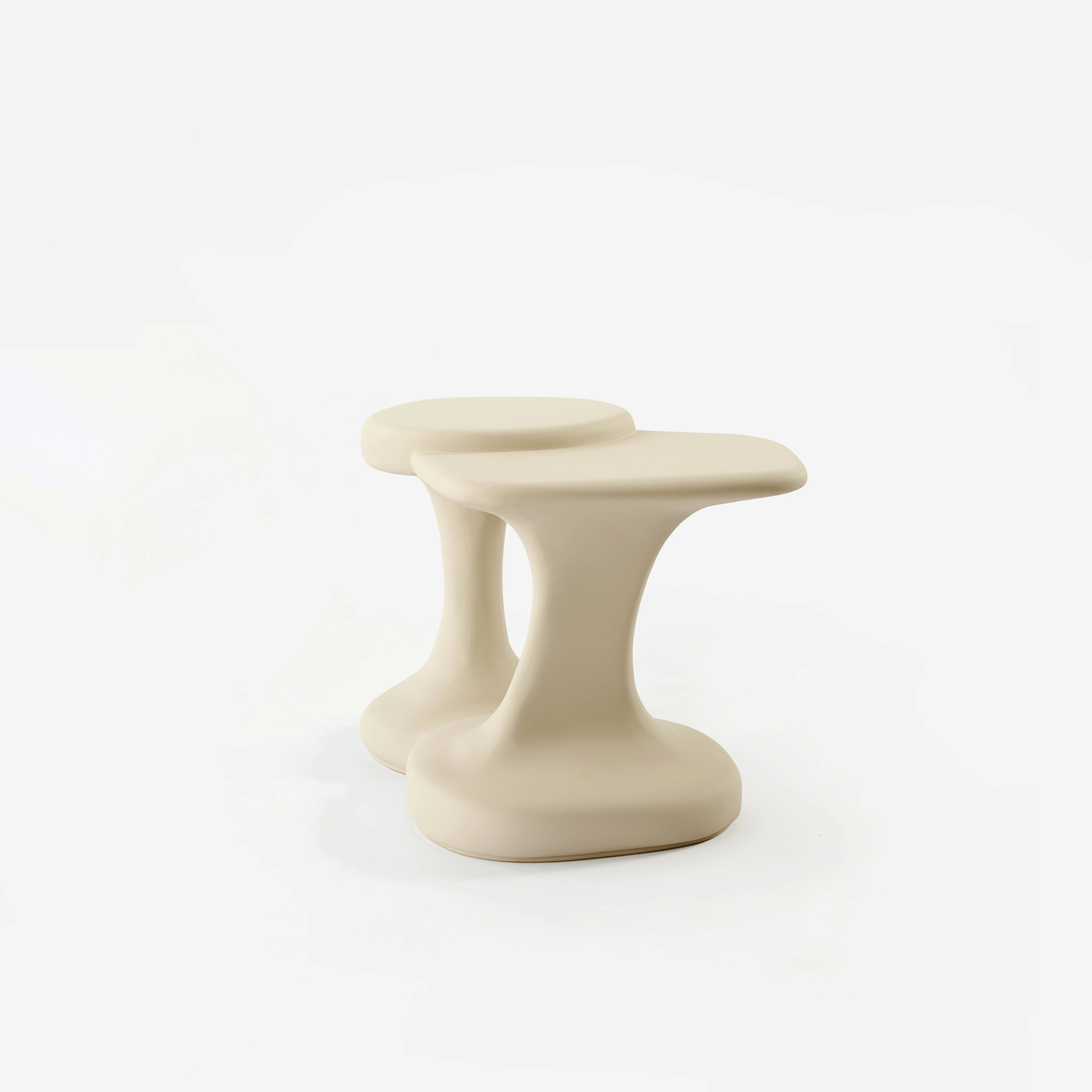 Erosion Side Tables in Plaster Hemp - 4