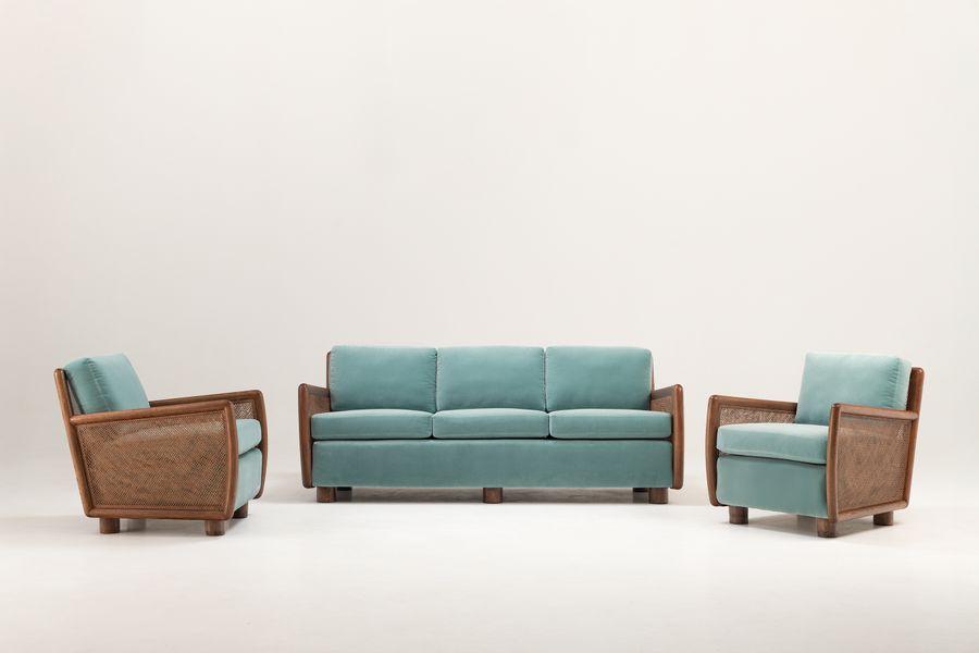 Sofa and Pair of Armchairs