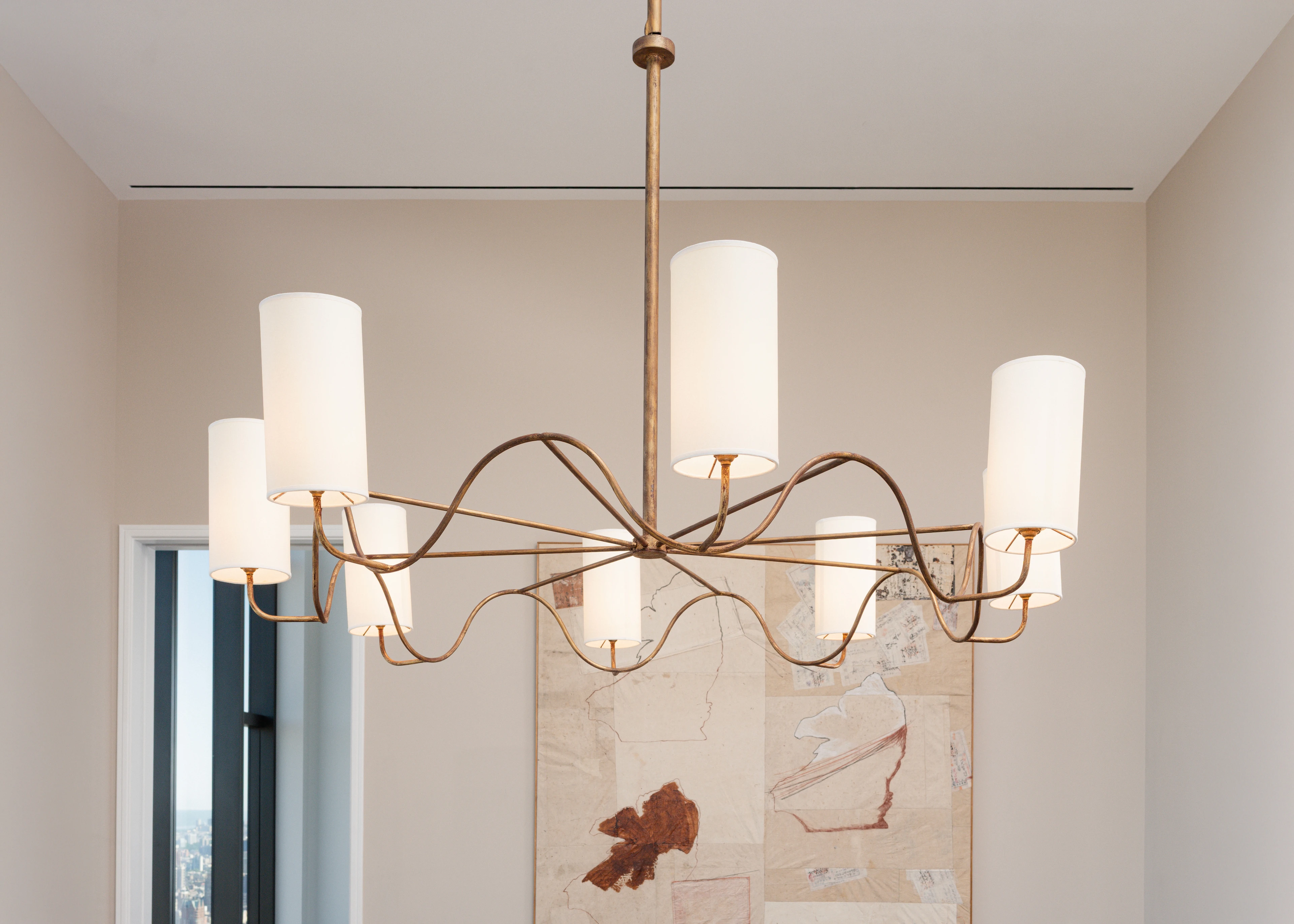 "Ondulation" Eight-Light Chandelier