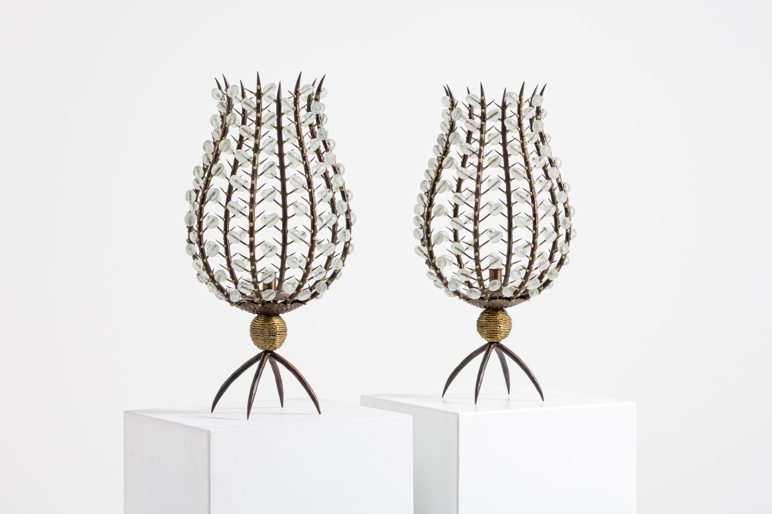 Pair of 'Perles' Candelabra