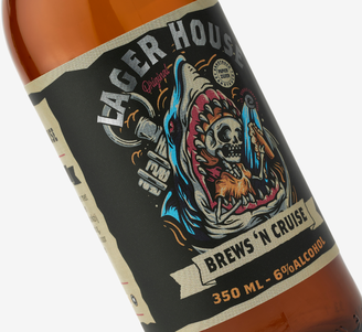 WEBSHOP - zelfklevend etiket - bier - papier zilver - mat laminaat - Eshuis - Lager House 1