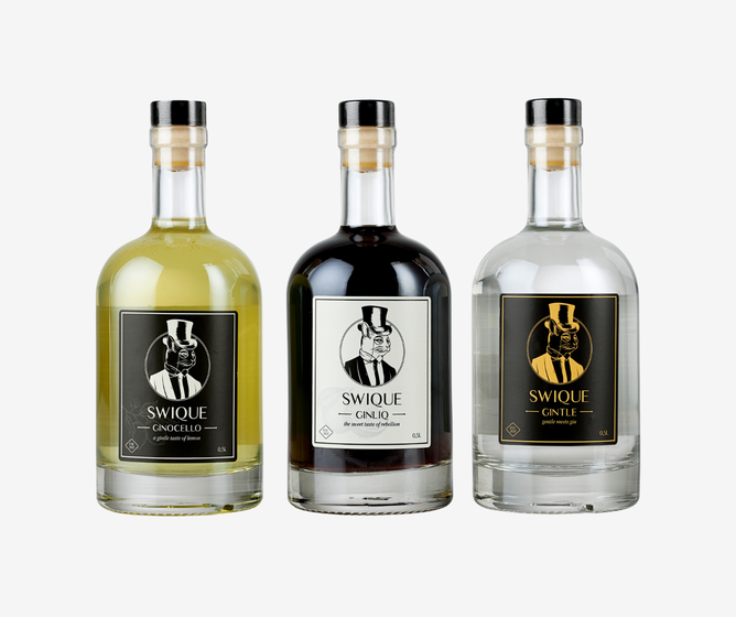 Webshop - zelfklevend etiket - drank - gin - fles - glas - Swique  - groep (1)