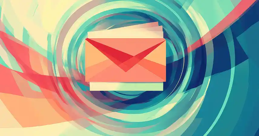 Ilustración abstracta con icono de sobre, representando Plantillas Newsletter modernas