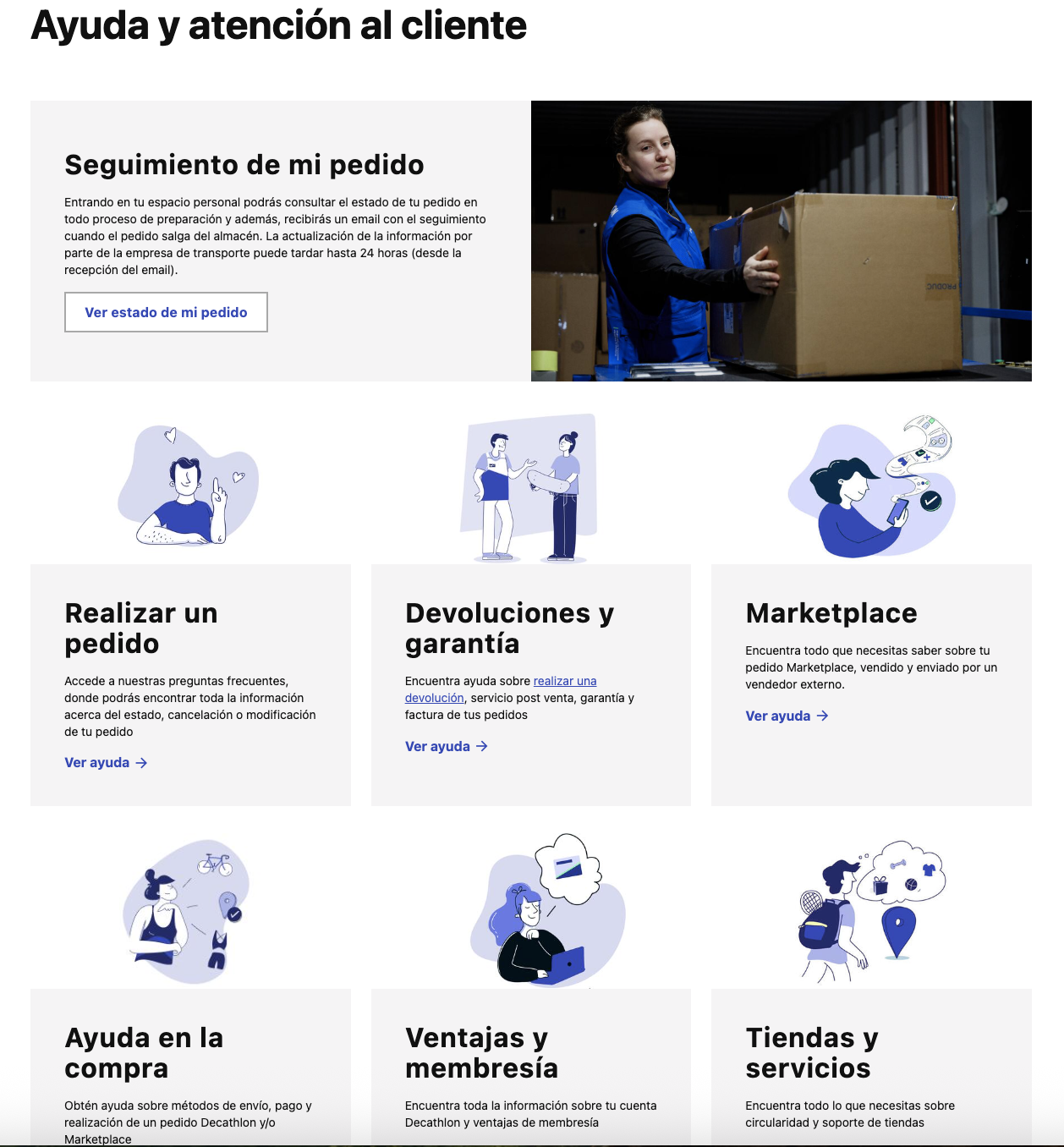 Formulario de contacto de Decathlon