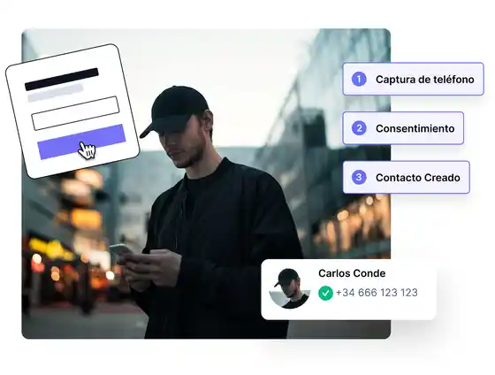 Formulario de suscripción que recoge teléfonos móviles con consentimiento para enviar campañas de SMS de forma legal.