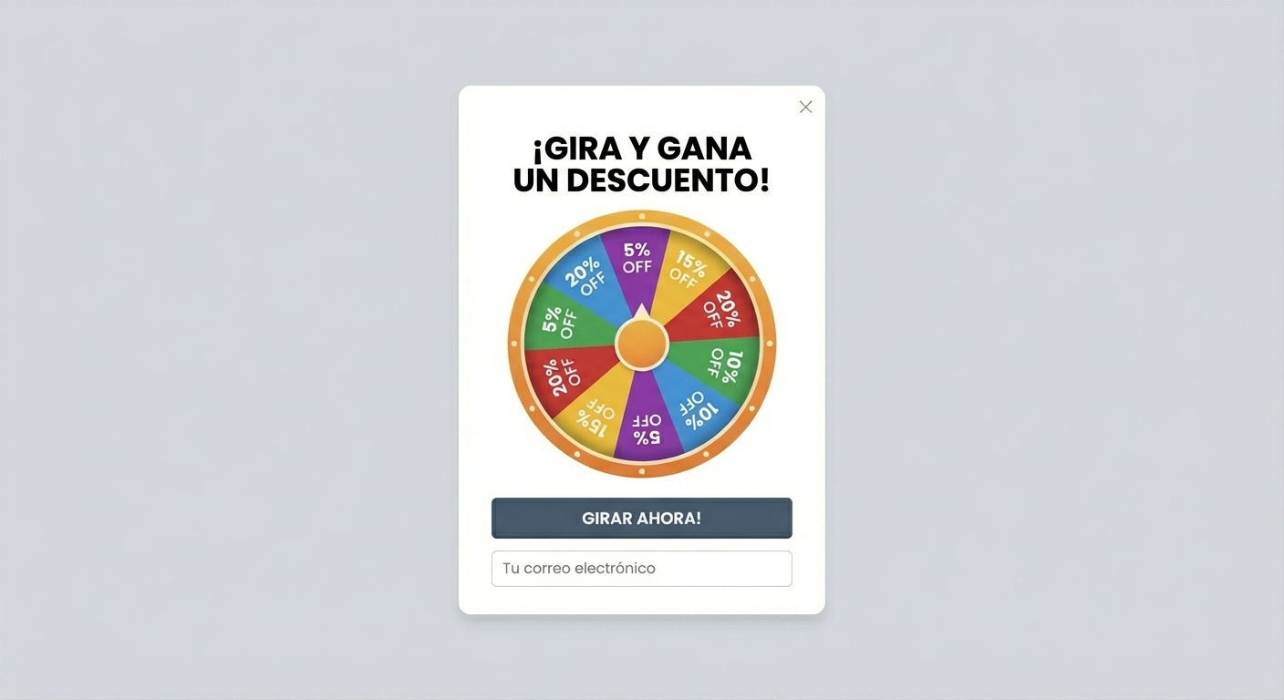 Pop-up gamificado (Ruleta de descuentos)
