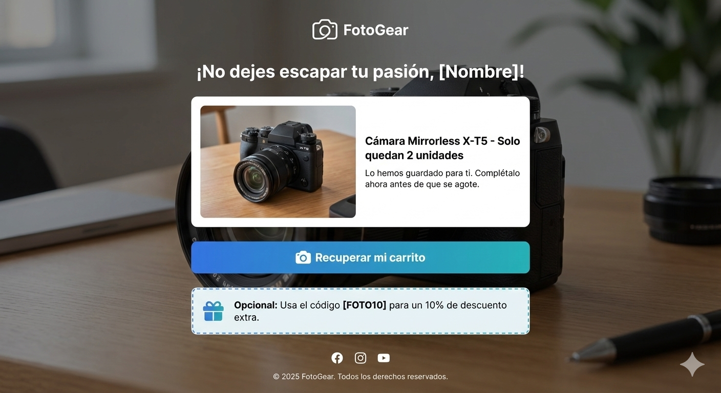Plantilla de newsletter para carritos abandonados Plantilla de newsletter para carritos abandonados