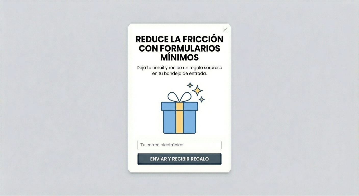 Pop-up con formulario reducido