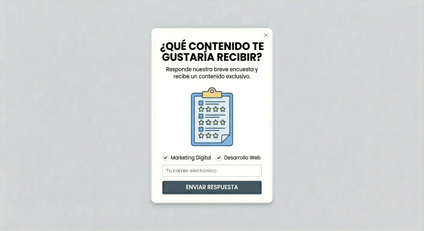 Pop-up de encuesta o feedback