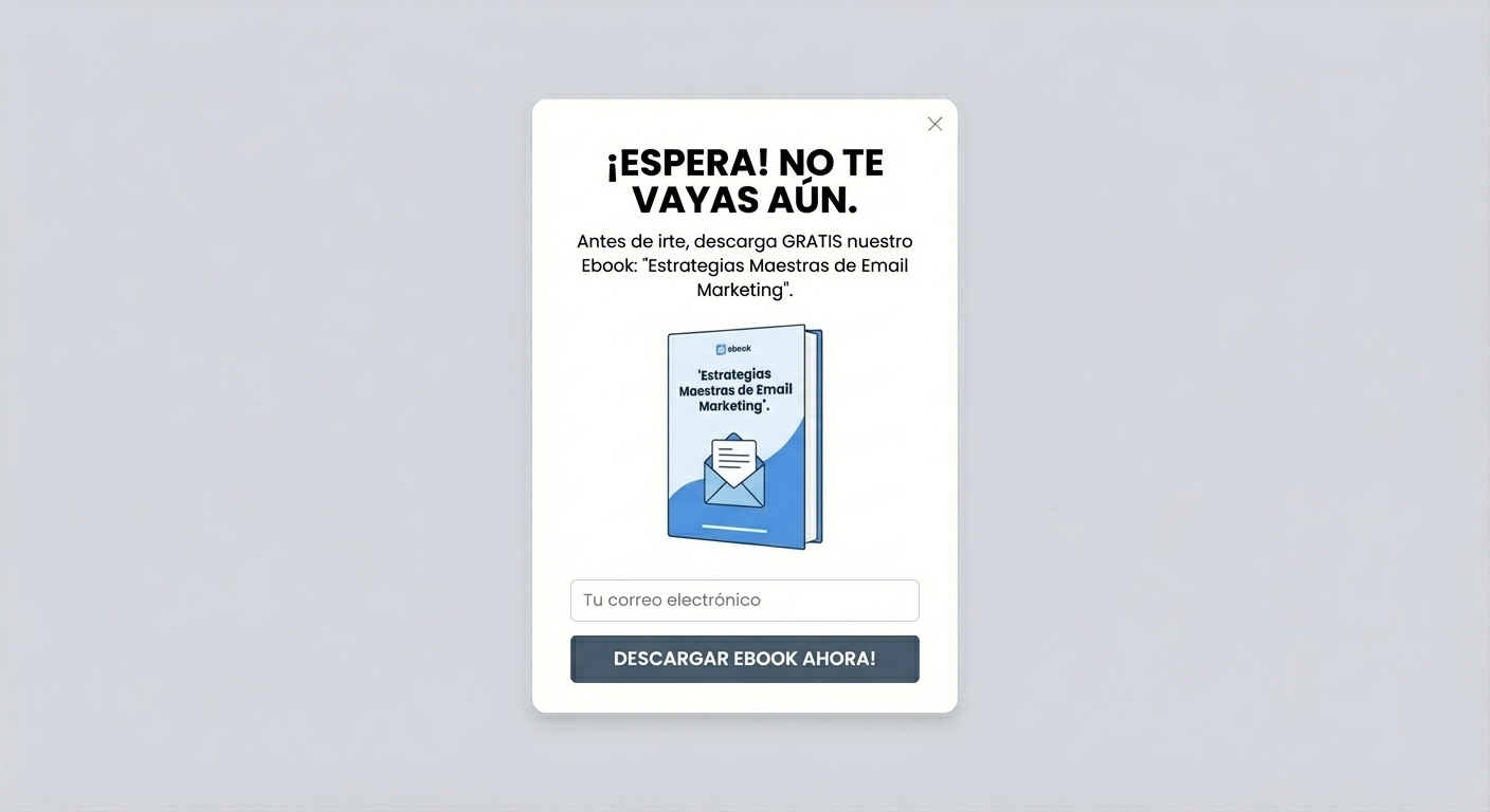 Pop-up de salida de la newsletter (Exit Intent)