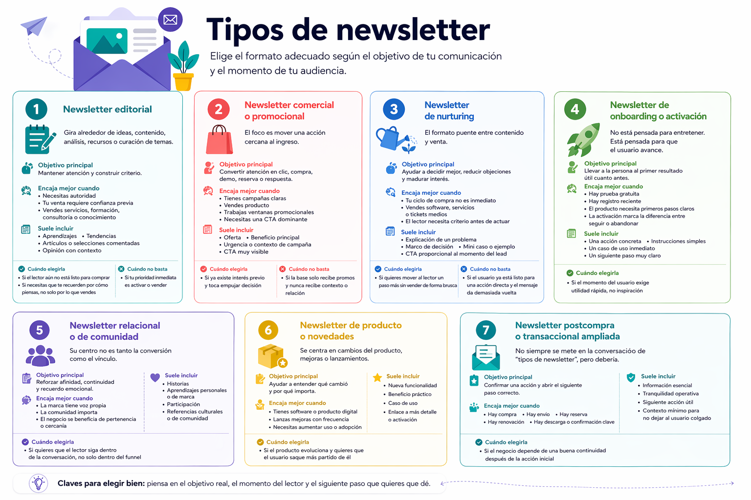 Tipos de newsletter: cuáles funcionan mejor según tu negocio y objetivo