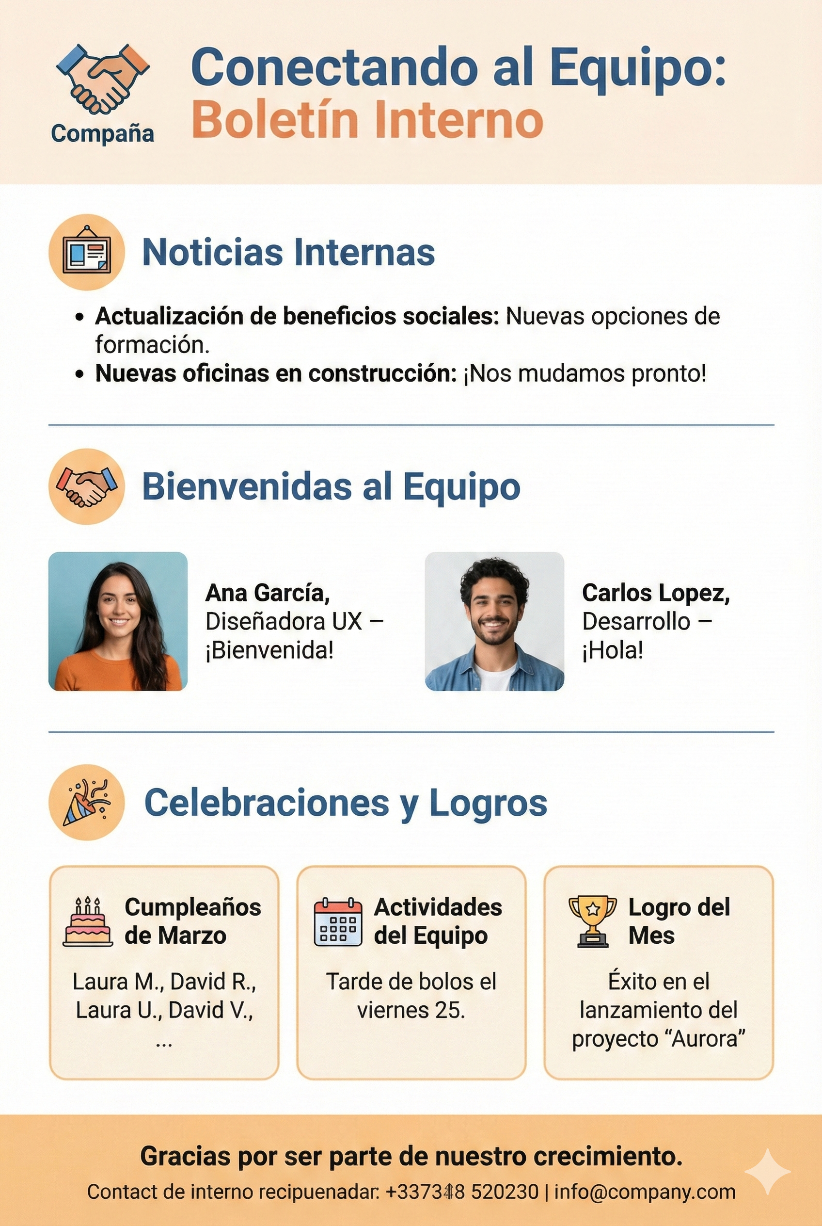 Plantilla de newsletter para boletines internos Plantilla de newsletter para boletines internos