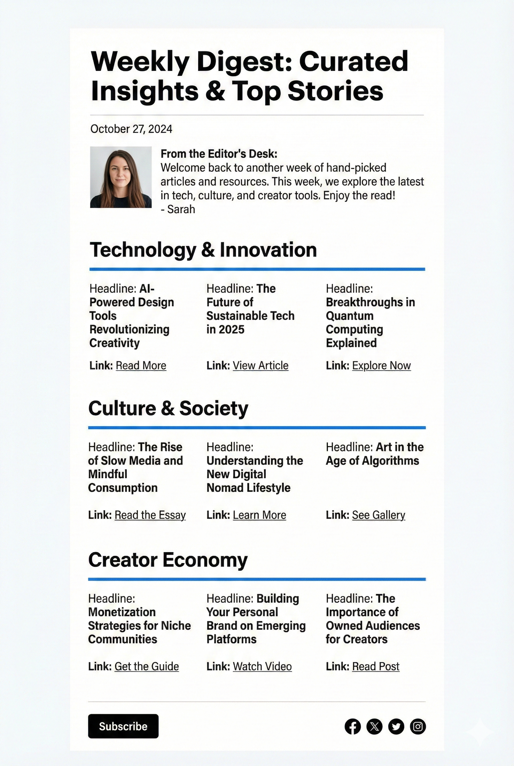 Plantilla de newsletter estacional (Black Friday o Navidad) Plantilla de newsletter estacional (Black Friday o Navidad)