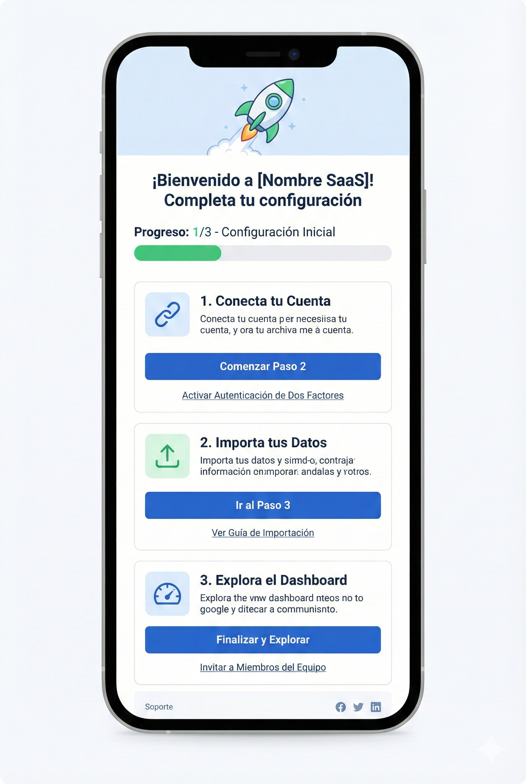 Plantilla de newsletter de onboarding progresivo para SaaS Plantilla de newsletter de onboarding progresivo para SaaS