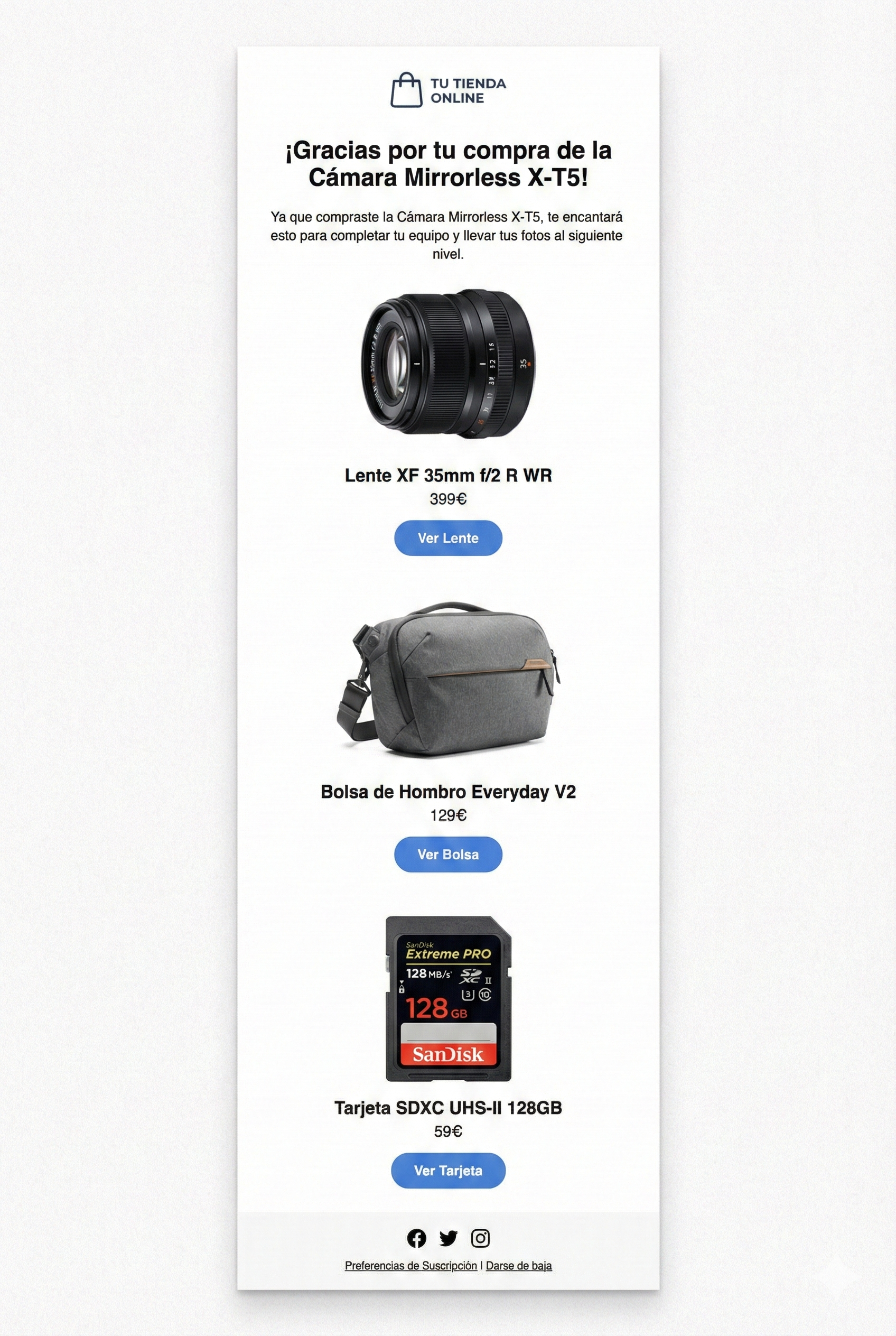 Plantilla de newsletter para Cross-Selling Plantilla de newsletter para Cross-Selling