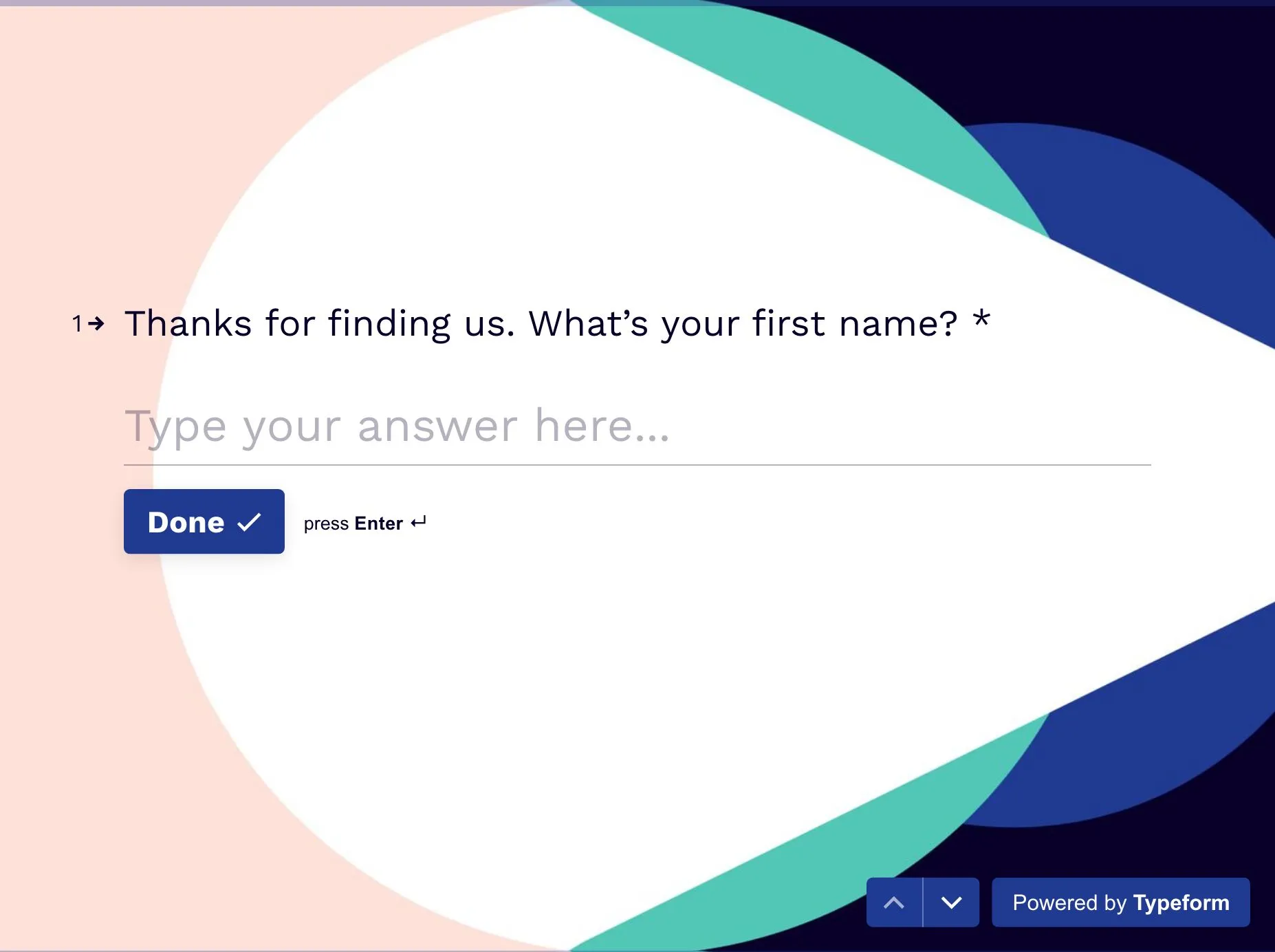 formulario de contacto de Typeform