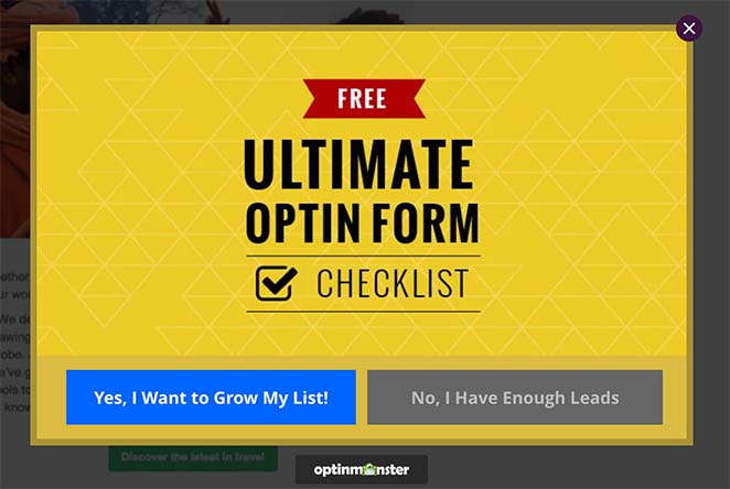 Ejemplo de Seedprod de checklist para landing page