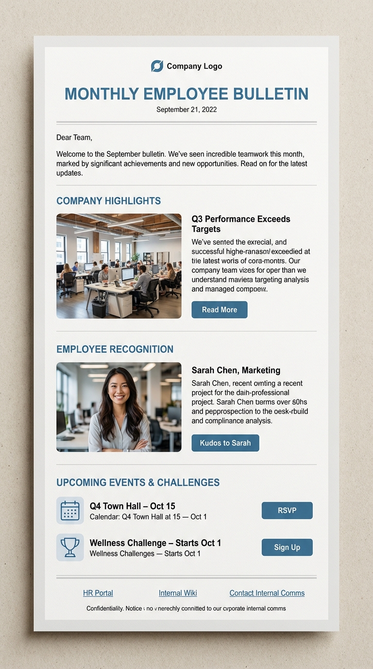 Newsletters internas o corporativas