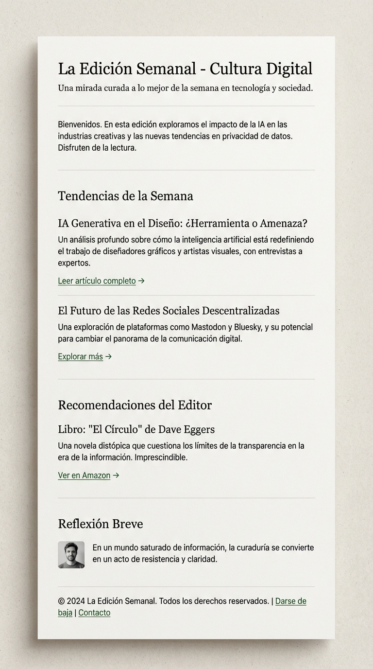 Newsletters editoriales o de curación de contenidos