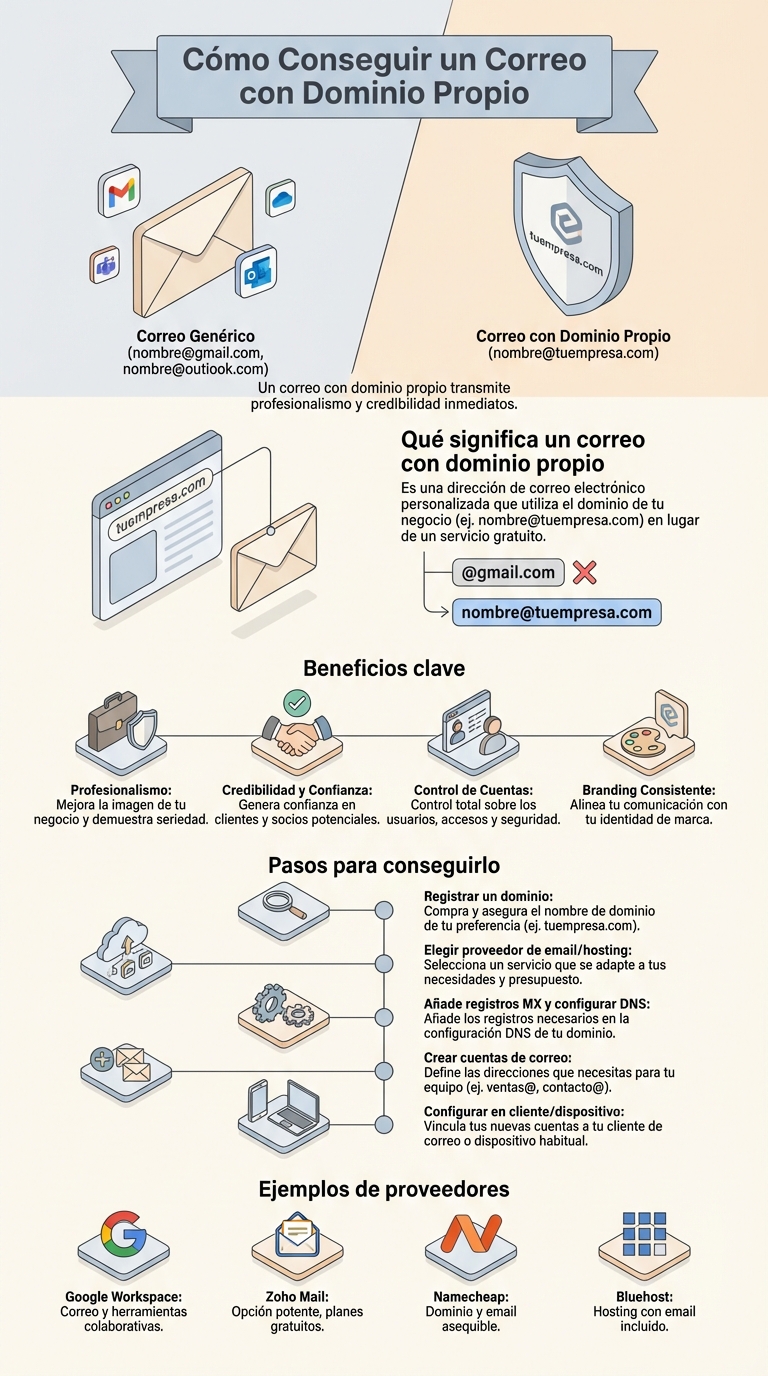 Cómo conseguir un correo o email con un dominio propio