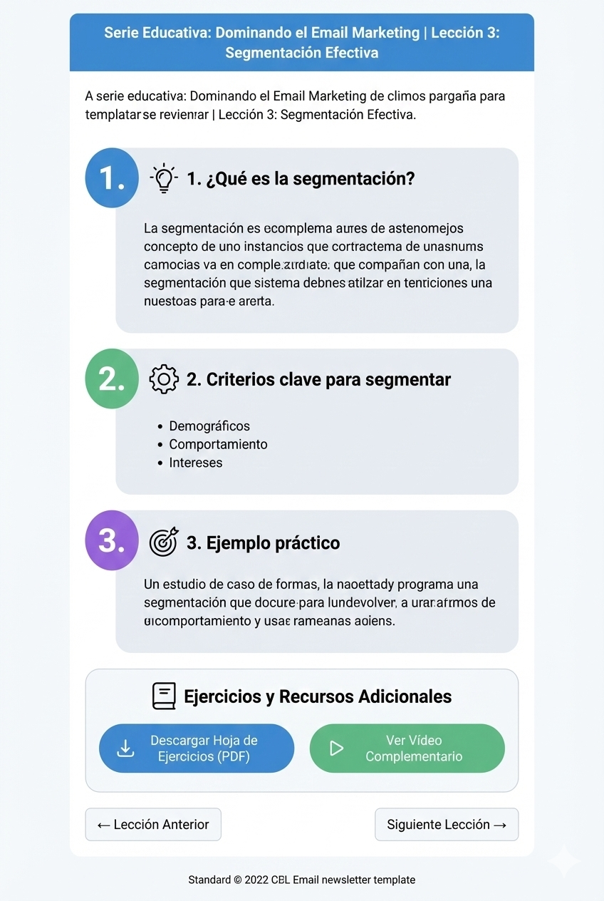 Plantilla de newsletter para series educativas Plantilla de newsletter para series educativas