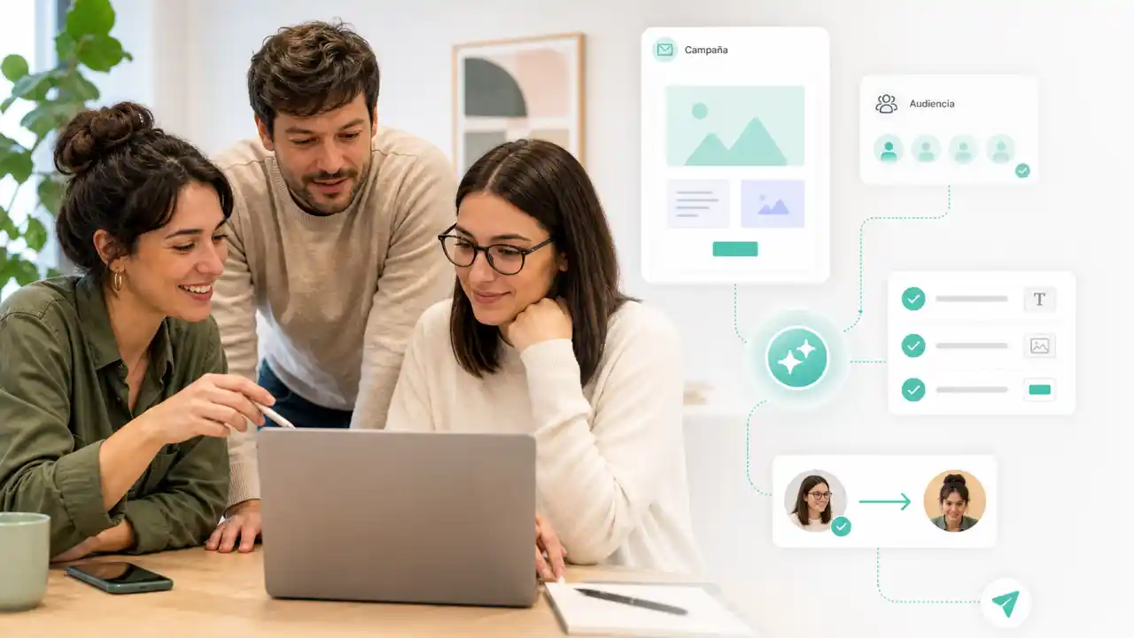 Maia Copilot ayudando a configurar una campaña de email marketing con revisión humana
