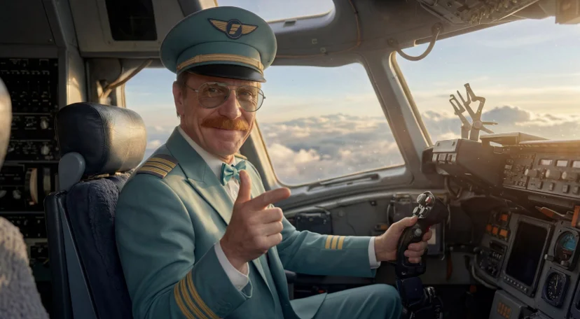 Dieter Pichler als Copilot auf Pilotsitz