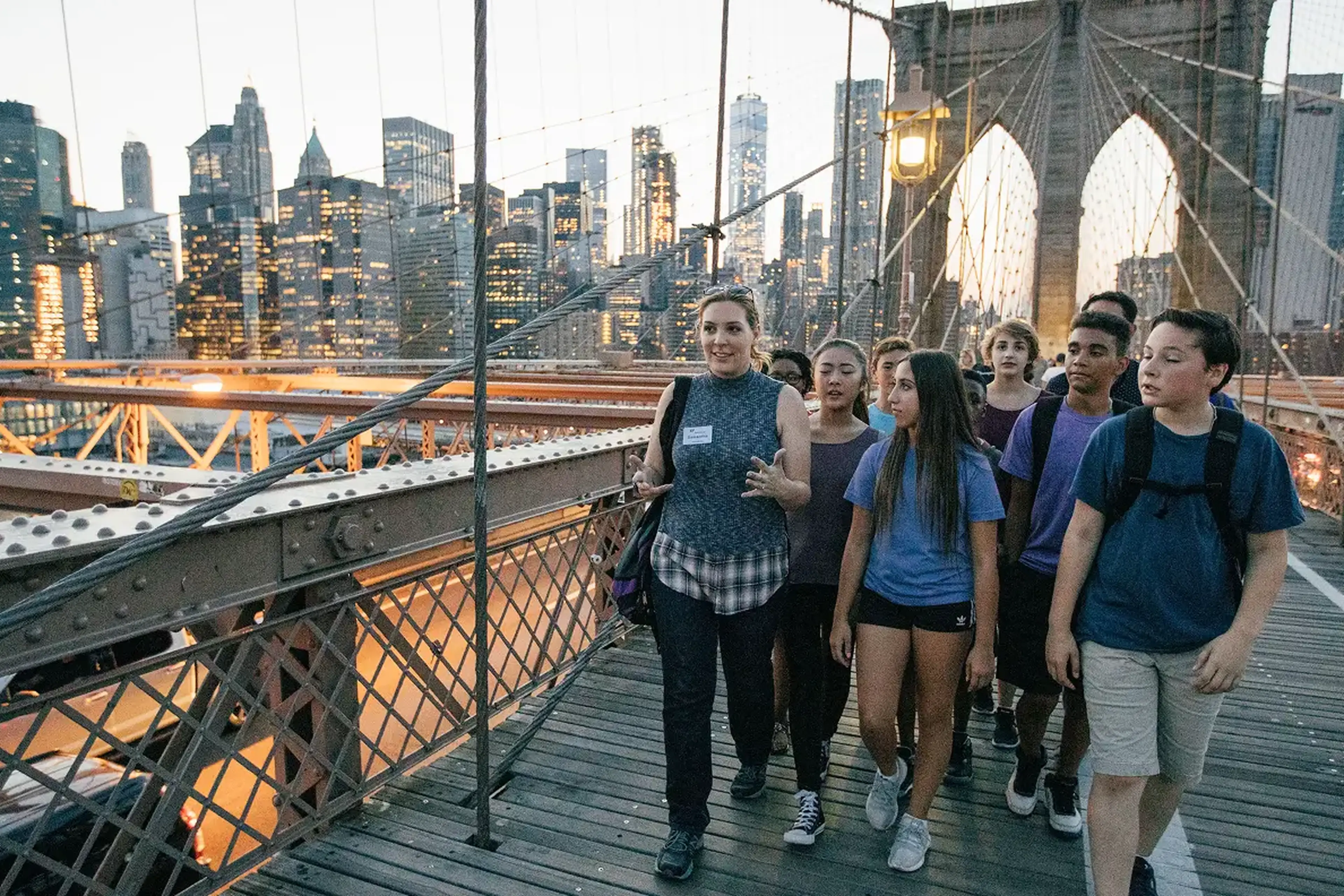 Tour Director leading student group in NYC