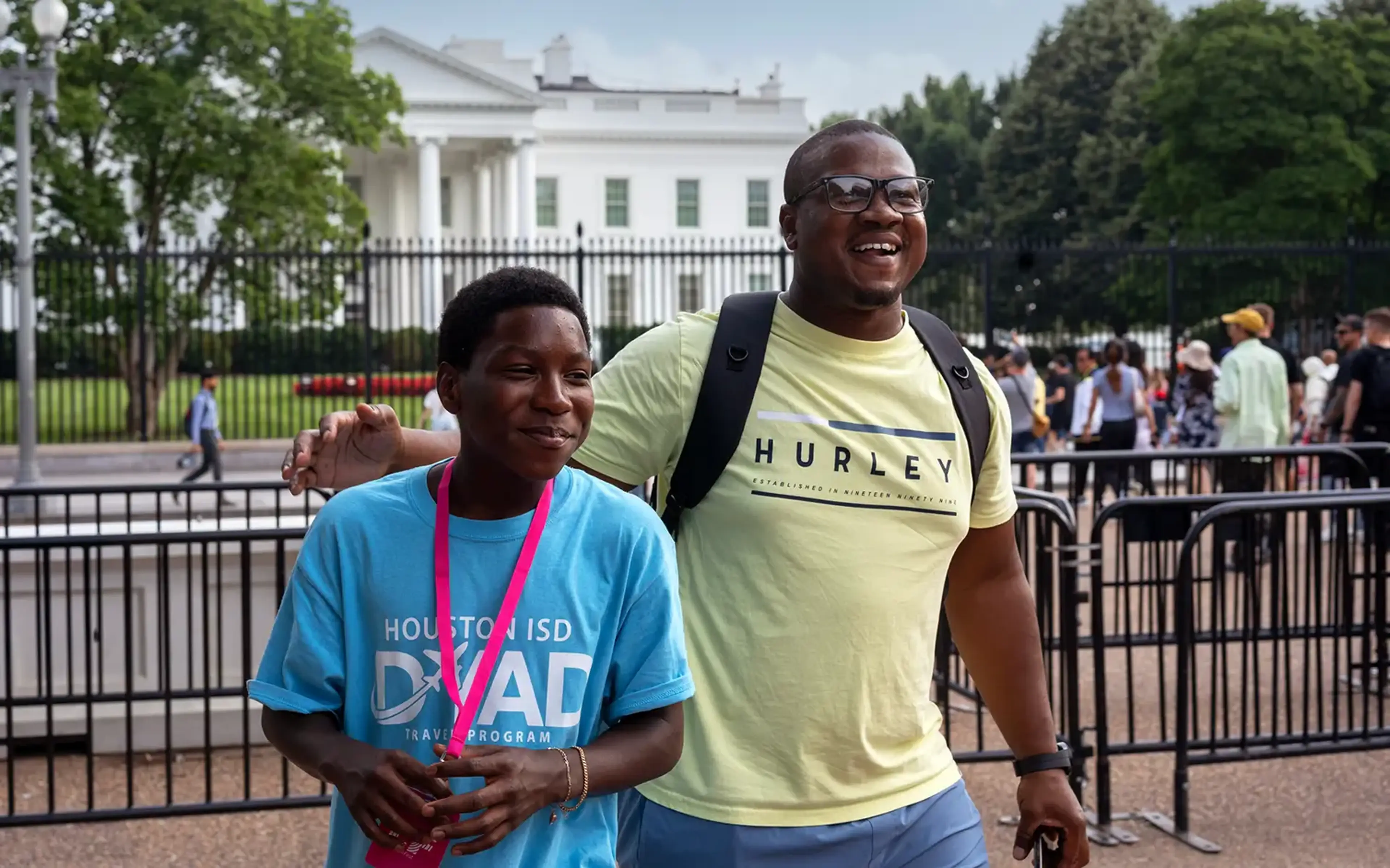 Student and teacher visiting the White House on tour