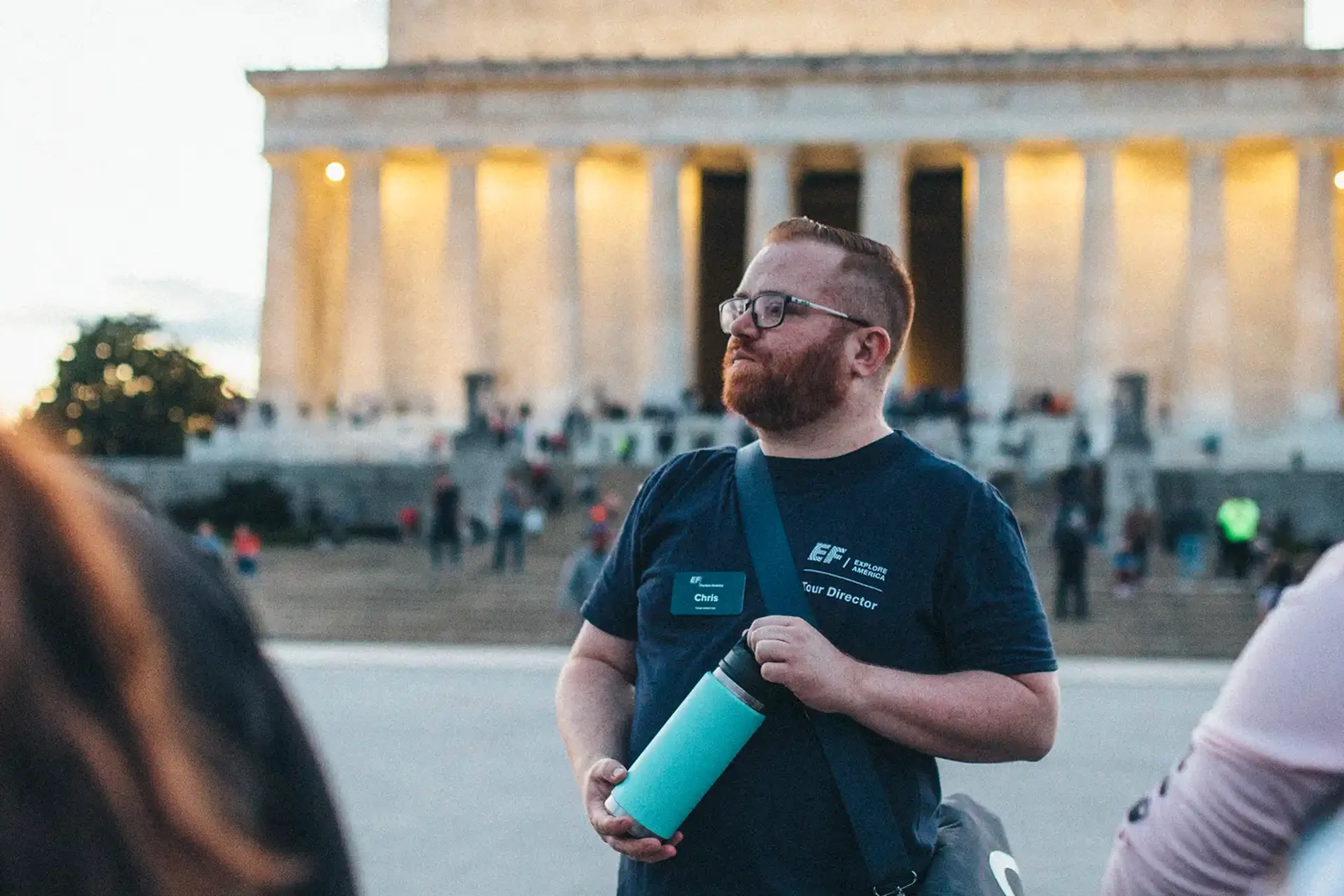 Tour Director leading student group in Washington, D.C.