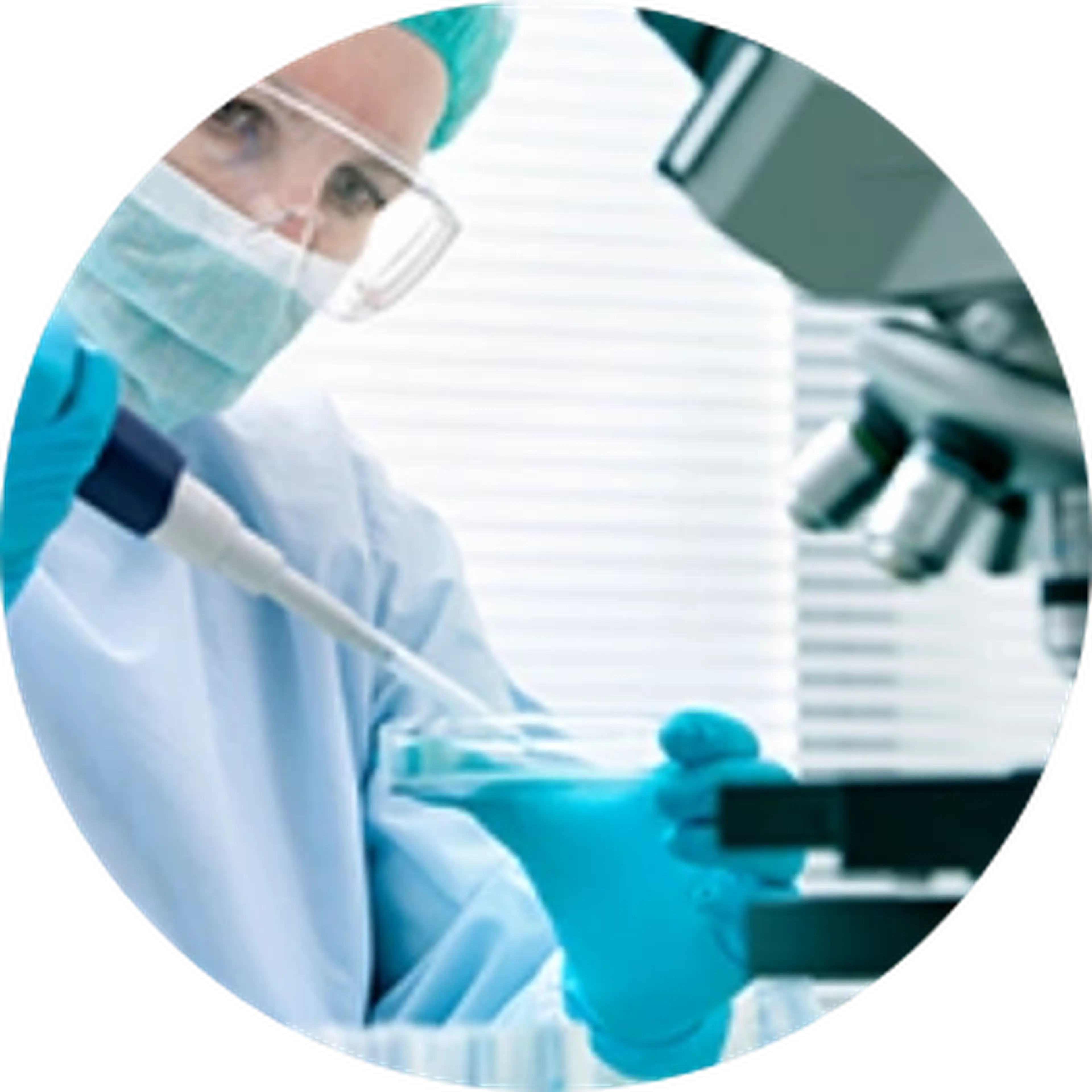 person working in a lab with petri dish