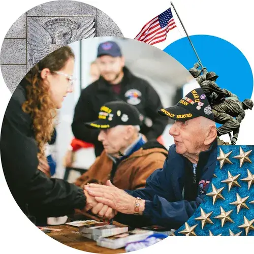honor flight members meeting students