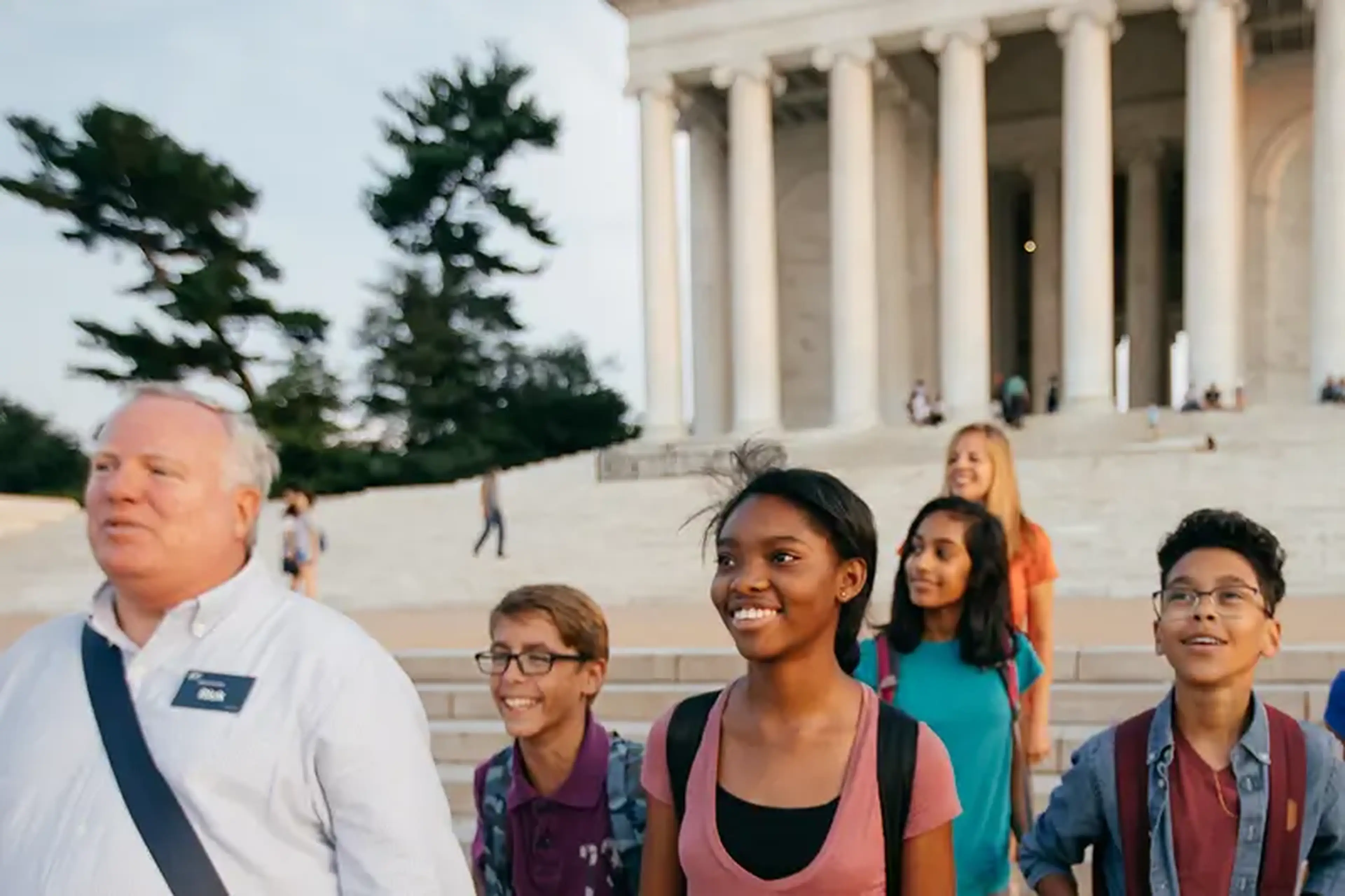 Students and teacher in Washington, D.C.