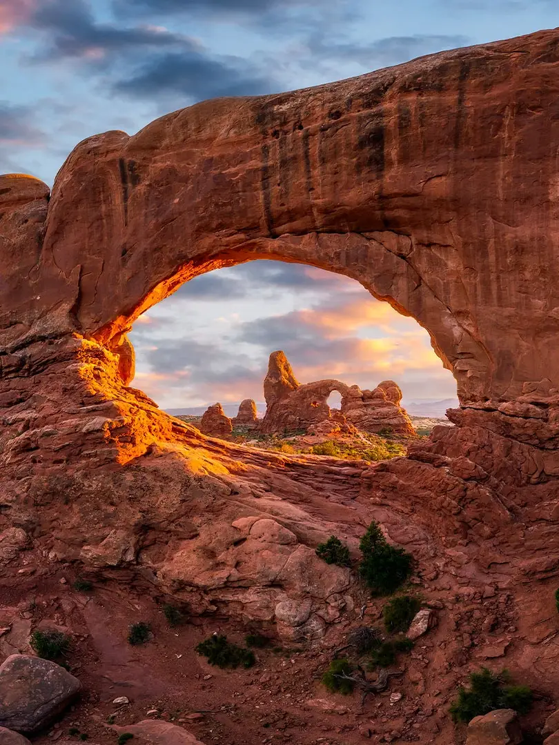 landscape at arches national park on a student class trip
